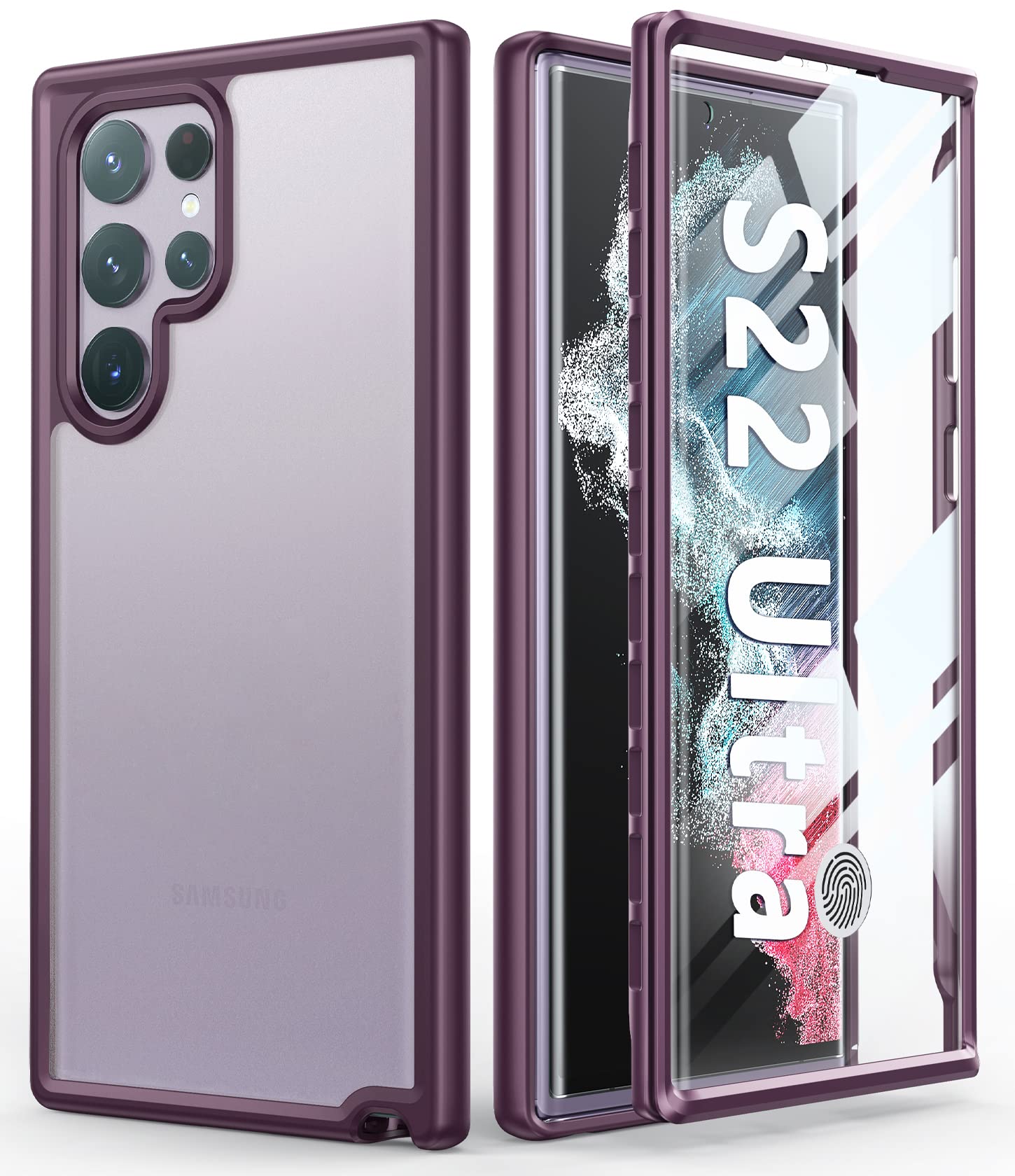 Fntcase For Samsung Galaxy S22 Ultra Case: Full Drop Proof Protection Translucent Cases | Matte Textured Shockproof Protective B