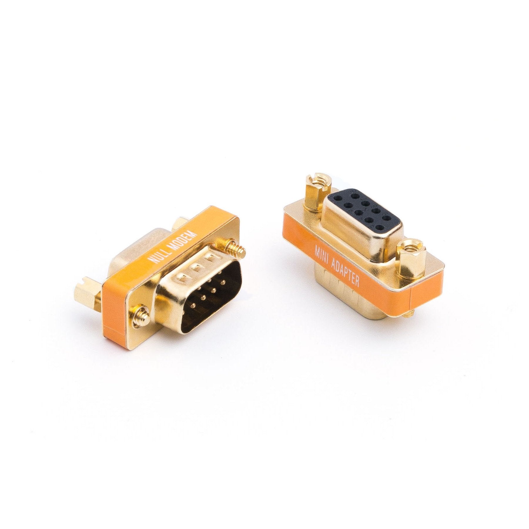 Arnorin Db9 Null Modem Adapter Male To Female Slimline Data Transfer Serial Port Adapter Gold Plated 2 Pack
