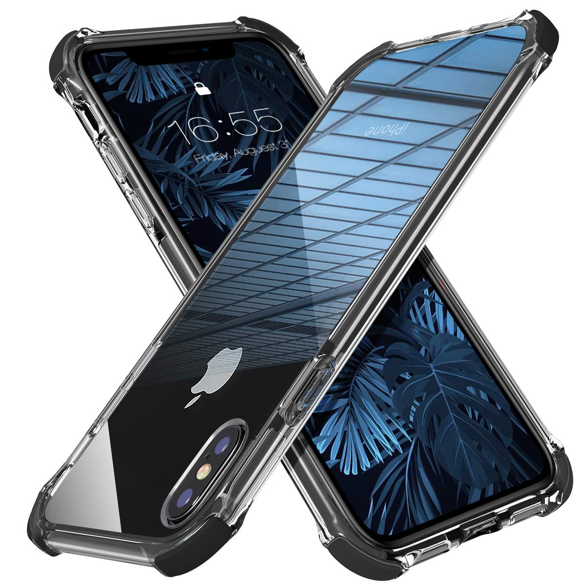 Mateprox Iphone Xs Max Case Clear Hybrid Tpu Hard Cover With Thin Shockproof Bumper Protective Case For Iphone Xs Max 6.5'' (Bla