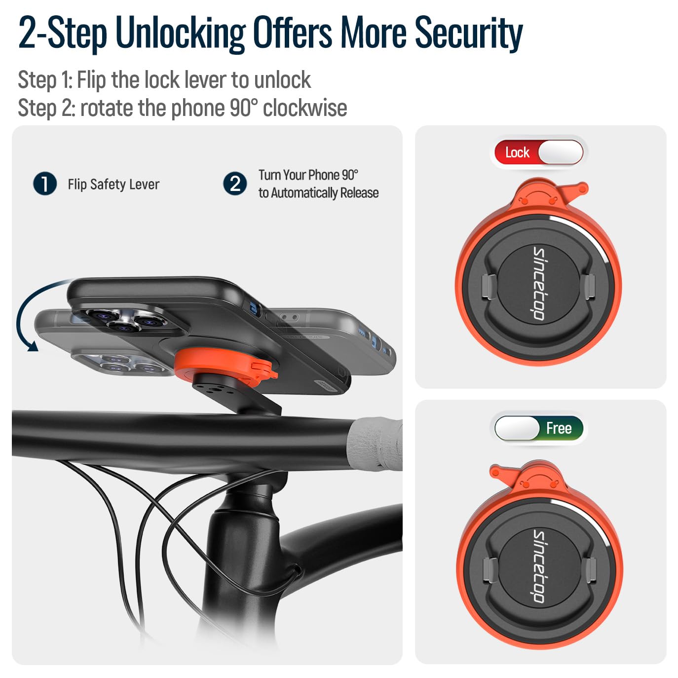 Bike Phone Mount For Mountain Bicycle, Universal Aluminum Road Bike Stem Cap Cell Phone Holder, Connect Quickly Riding Clip Stan