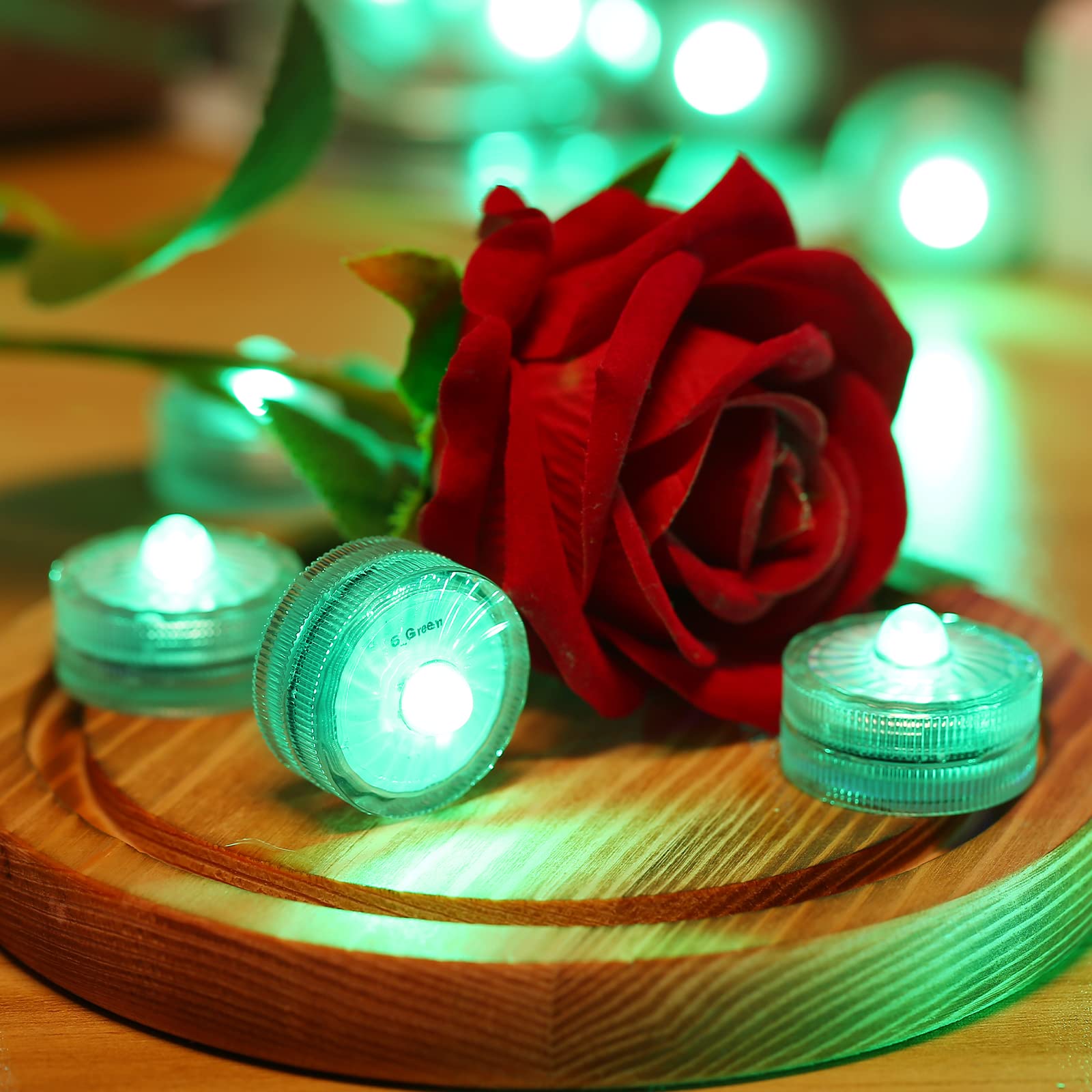 Hl Submersible Led Light,Green Small Led Light,100 Hours Waterproof Flameless Led Lights Battery Powered For Wedding Home Vase F