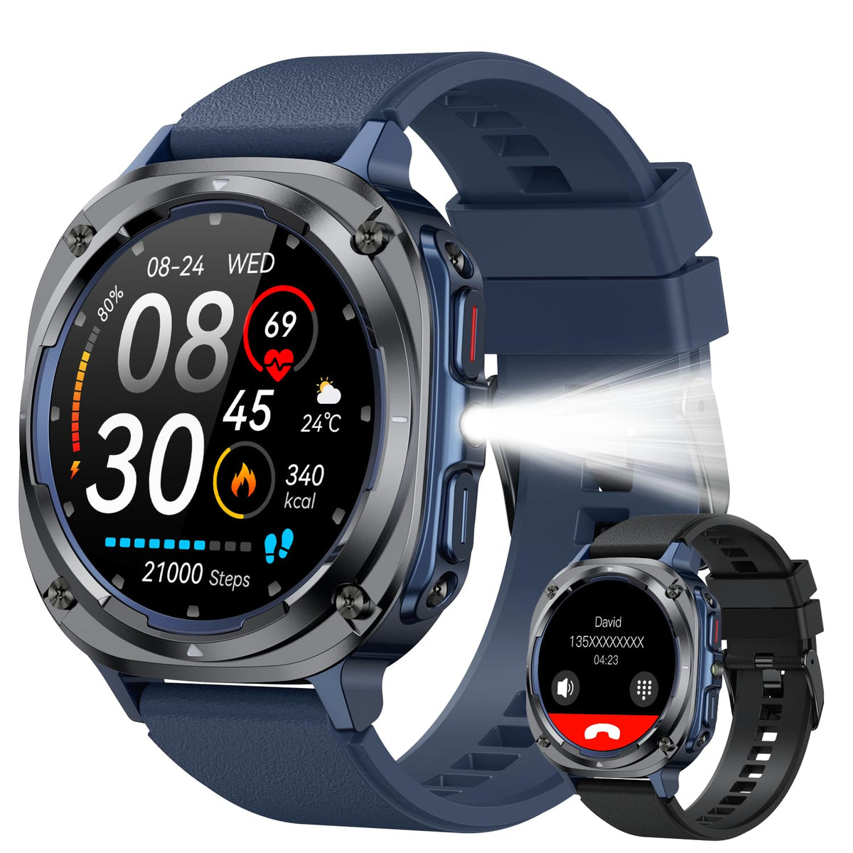 Smart Watch For Men Fitness Tracker: Bluetooth Make Answer Call Digital Mens Watches Waterproof Running Smartwatch For Android P