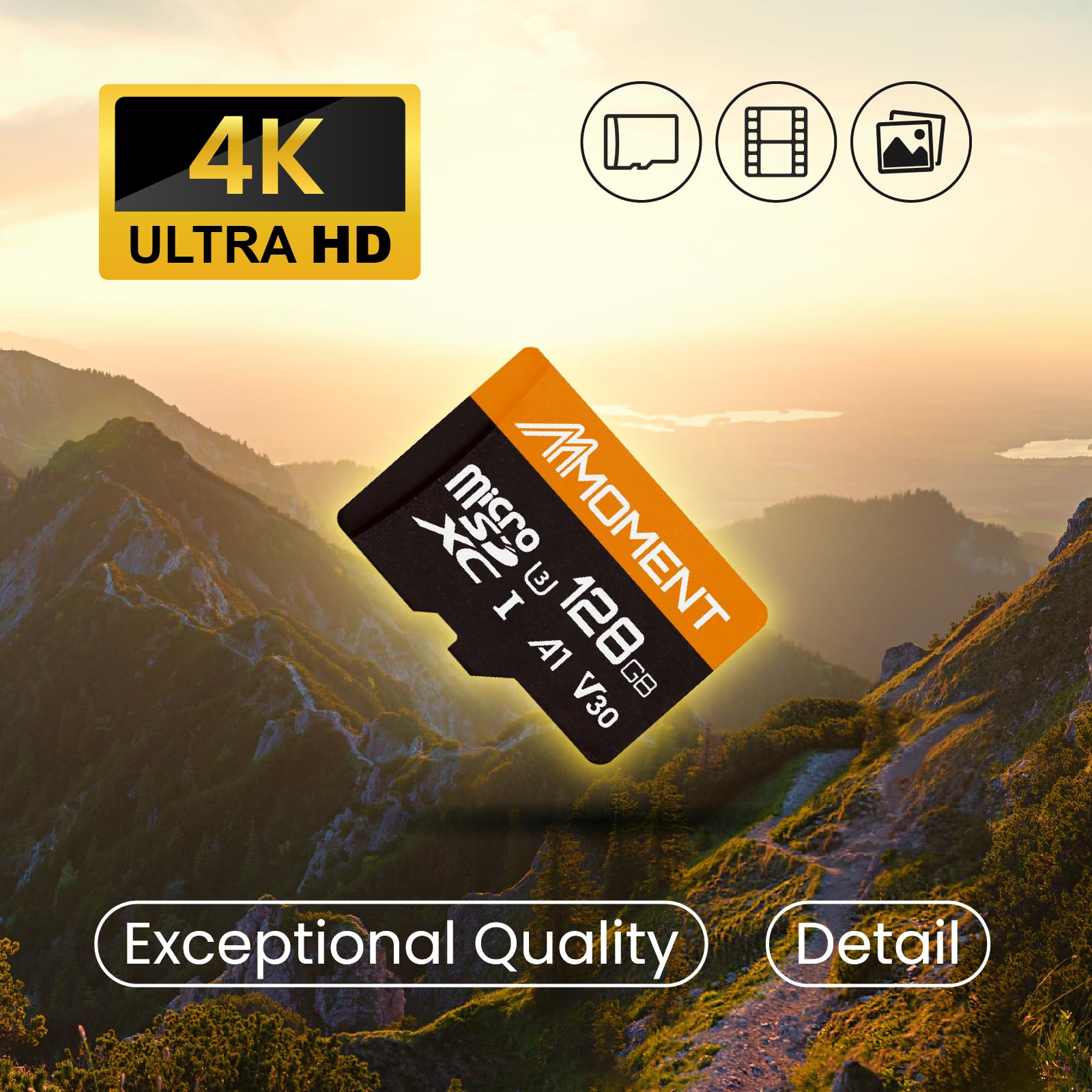 Mmoment 128Gb (2 Pack) Micro Sdxc Card, A1, Uhs I, U3, V30, Class10 Compatible, Read Speed Up To 95 Mb/S,Write Speed Up To 60 Mb