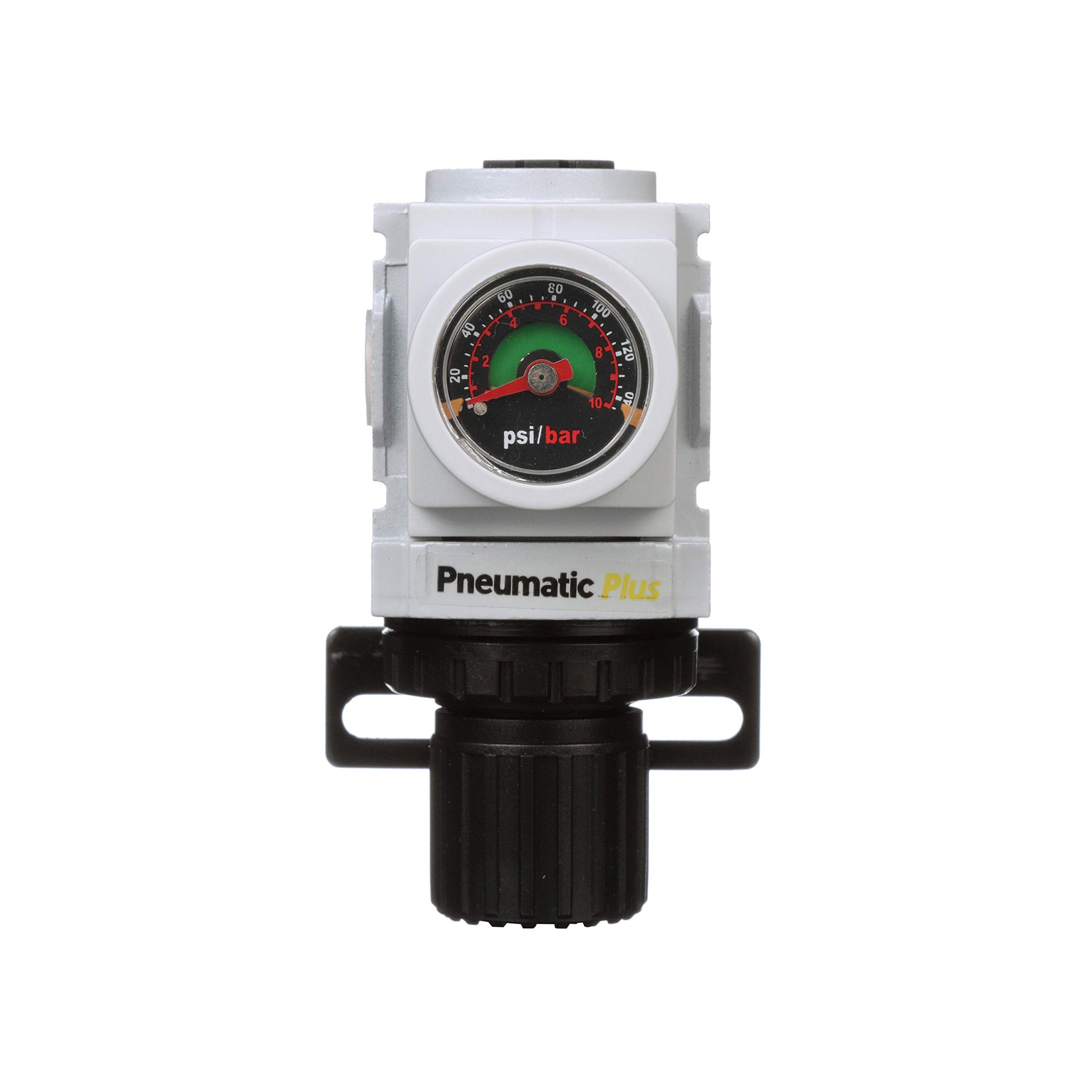 Pneumaticplus Ppr2 N02Bg Miniature Compressed Air Pressure Regulator 1/4'' Npt   Embedded Gauge, Bracket