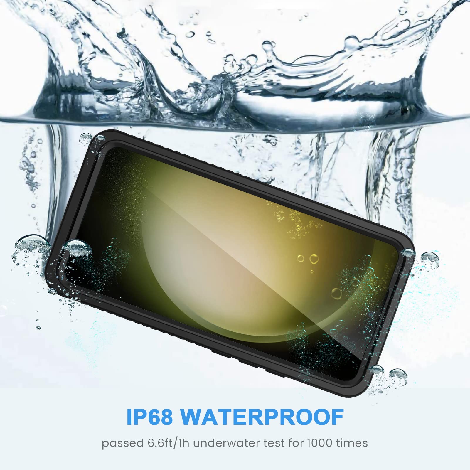 Lanhiem For Samsung Galaxy S23 Case With Built-In Screen Protector, Ip68 Waterproof Dustproof Mil-Grade Rugged Full Body Shockpr