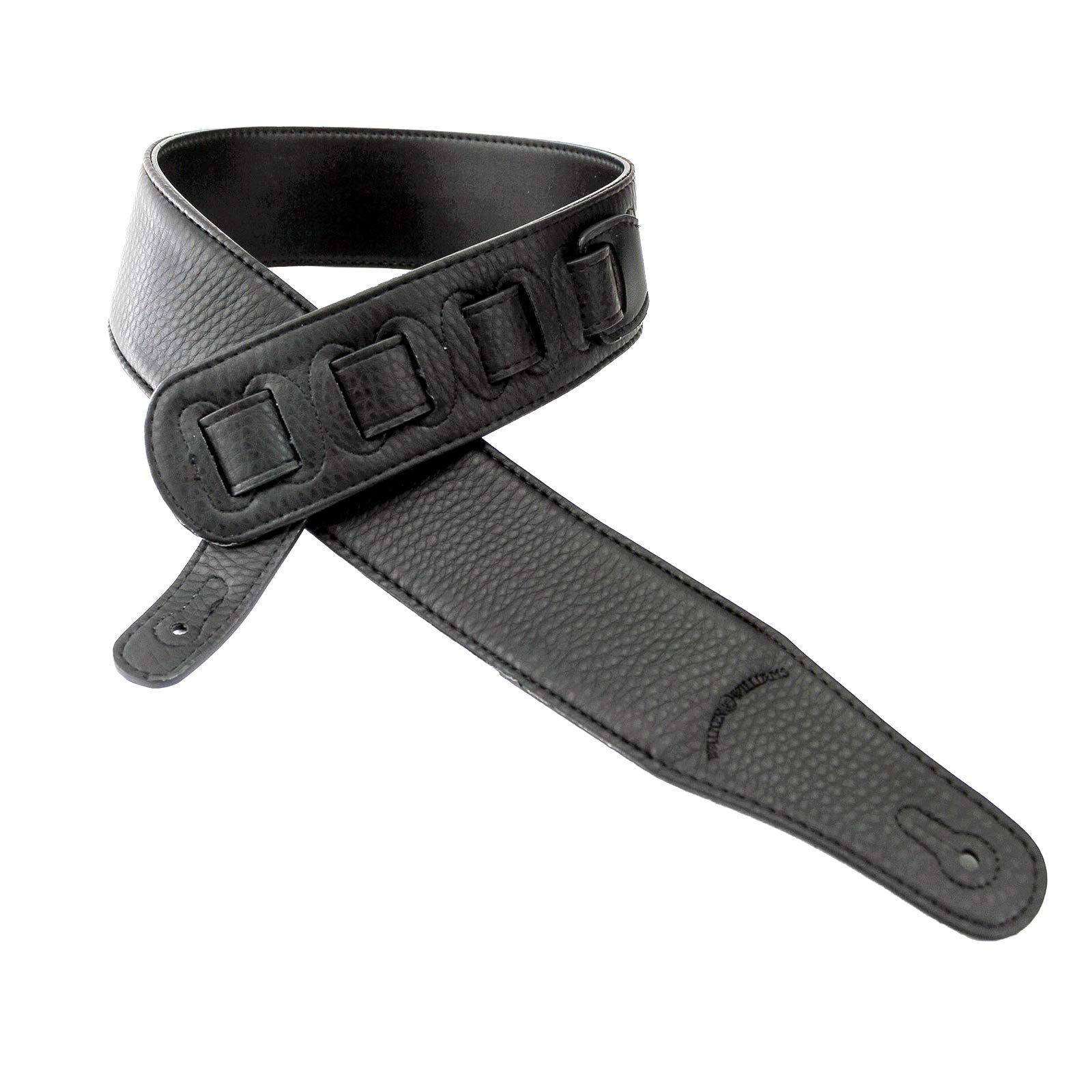 Walker & Williams Cvg 103 Black Padded Guitar Strap Hand Tooled Celtic Design