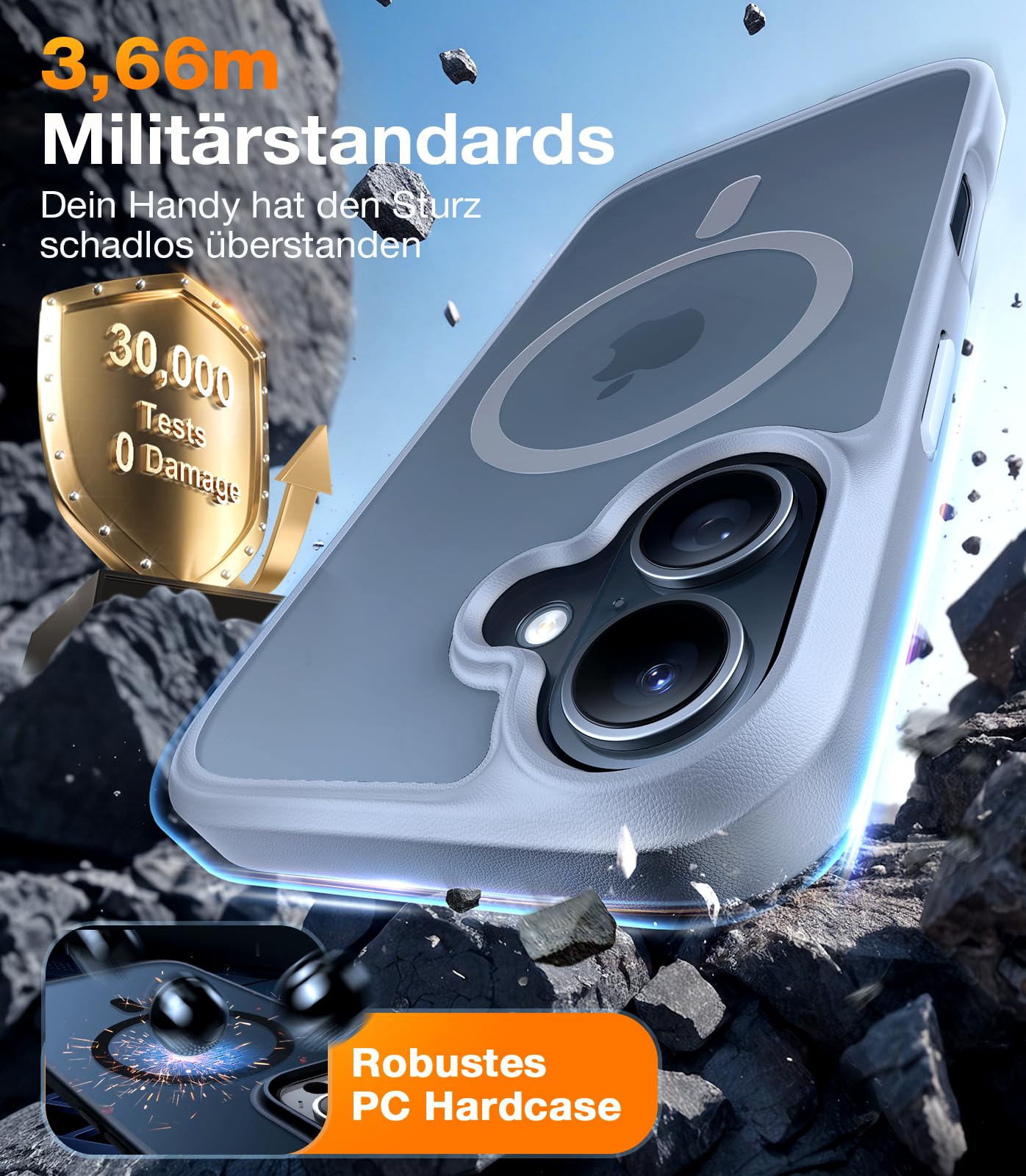 Torras Magnetic Shockproof For Iphone 16 Case, Fit For Magsafe, 4X Military Grade Drop Protection Anti Scratch Protective Hard B