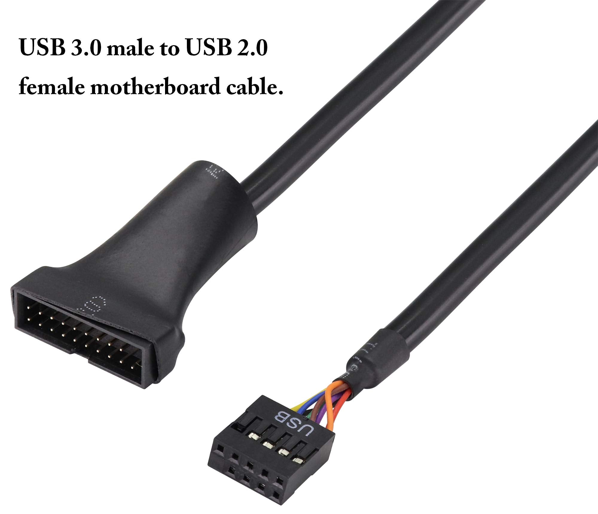 Zdycgtime Usb 3.0 19Pin Male To Usb 2.0 9Pin Female Convertor Computer Cable Connector,Motherboard Adapter Cable,Motherboard 9Pi