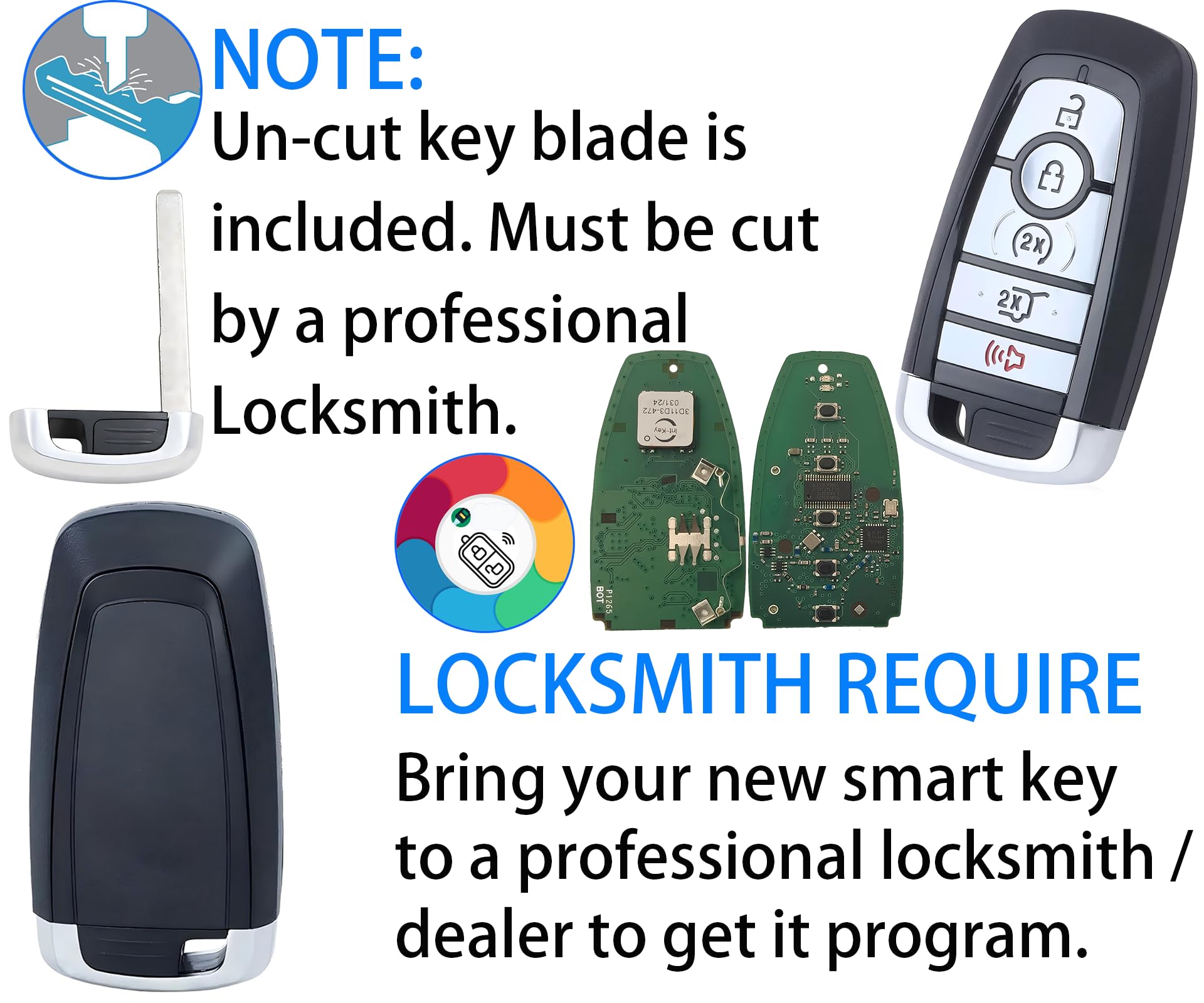 Smart Key For Ford Suv, Alliskeys Proximity Remote Control Key Fob Replacement For Ford Suv 2018-2020, Lincoln Corsair Nautilus