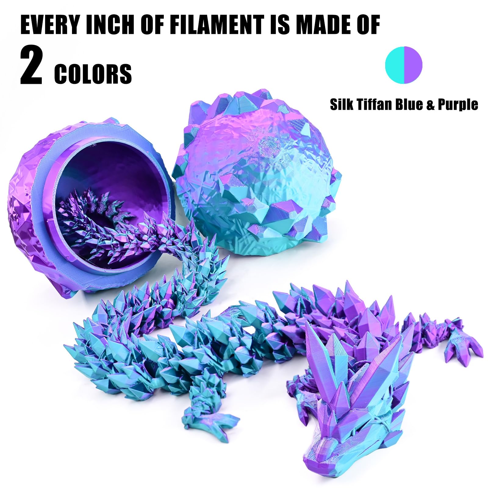 Ovv3D Pla Filament 1.75Mm, 3D Printer Filament Silk Pla Dual Color Pla Filament, Purple And Sky Blue Pla Filament, Color Change