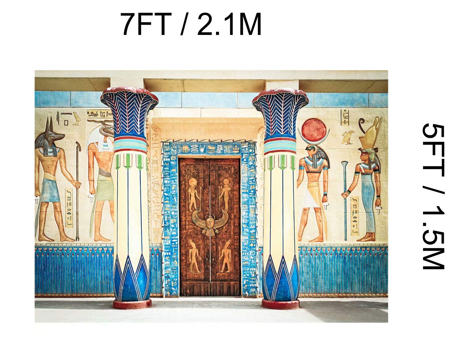 Beleco 7X5Ft Fabric Egyptian Backdrop Ancient Egyptian Writing Pharaoh Hieroglyphics Egypt Photography Backdrop Wall Mural Ancie