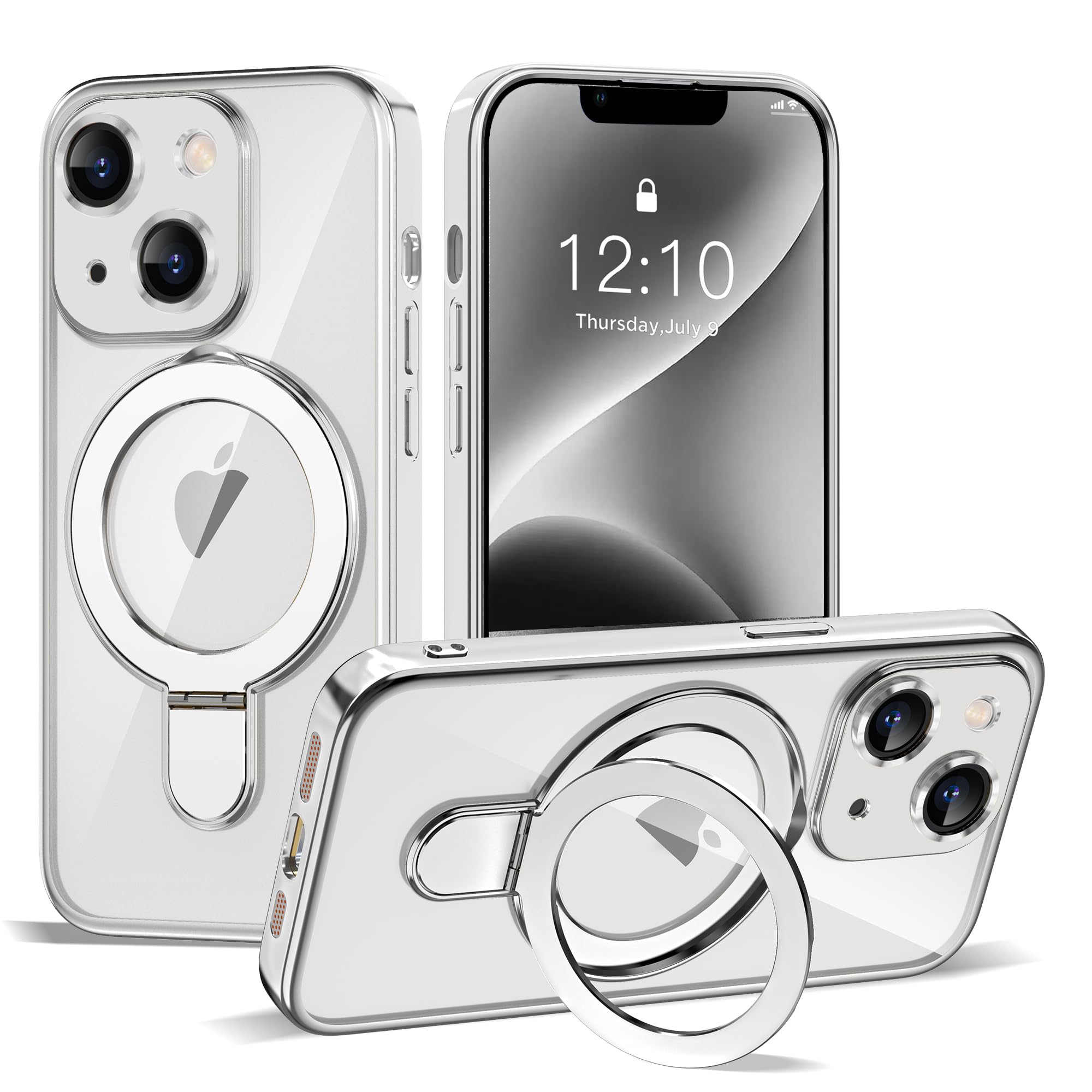ETPESOK Compatible with iPhone 14 Case with Invisible Magnetic Ring Stand [Compatible with Mag-Safe] [Full Camera Lens Protector