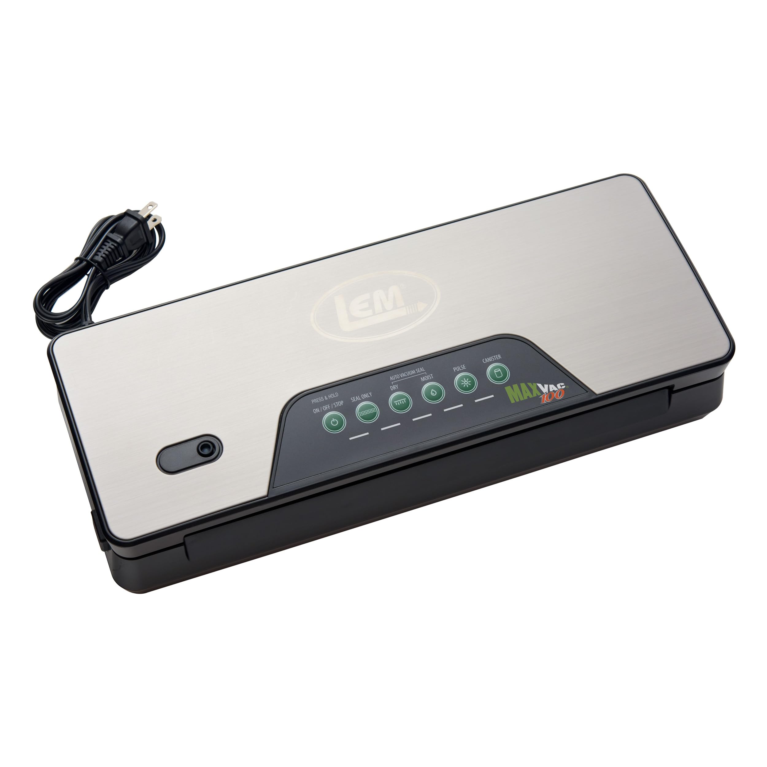 LEM Products MaxVac 100 Plastic Vacuum Sealer with 11.75 Inch Seal Bar, Silver and Black