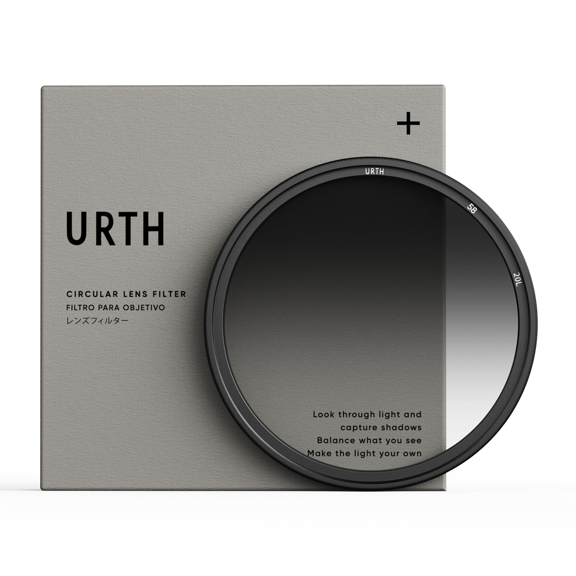 Urth 58Mm Soft Graduated Nd8 Lens Filter (Plus+)   3 Stop, Ultra Slim 20 Layer Nano Coated Soft Grad Neutral Density Camera Lens