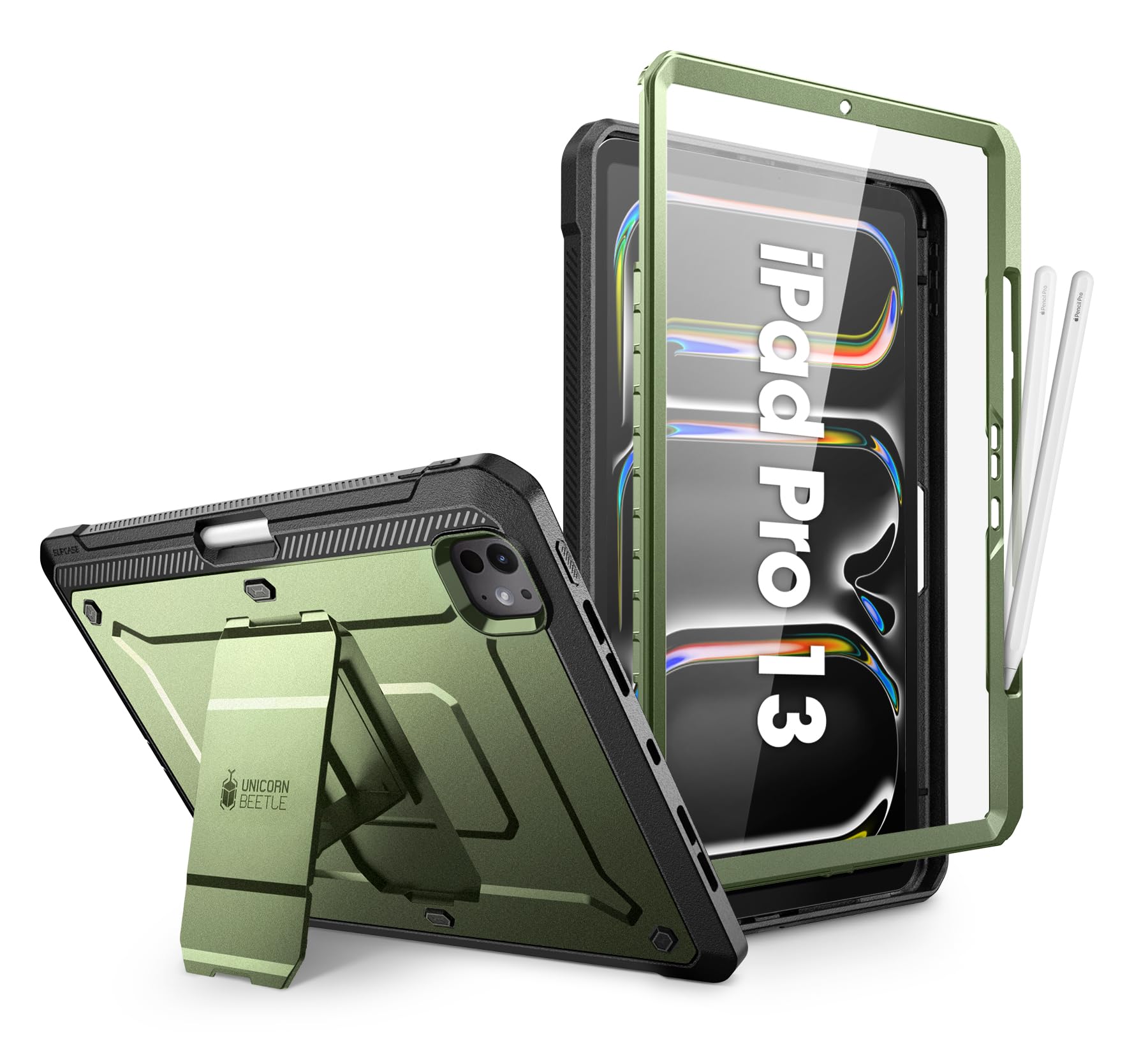 SUPCASE for iPad Pro 13 Inch Case M4 2024 7th Generation with Pencil Holder (Unicorn Beetle Pro), [Builtin Screen Protector & S