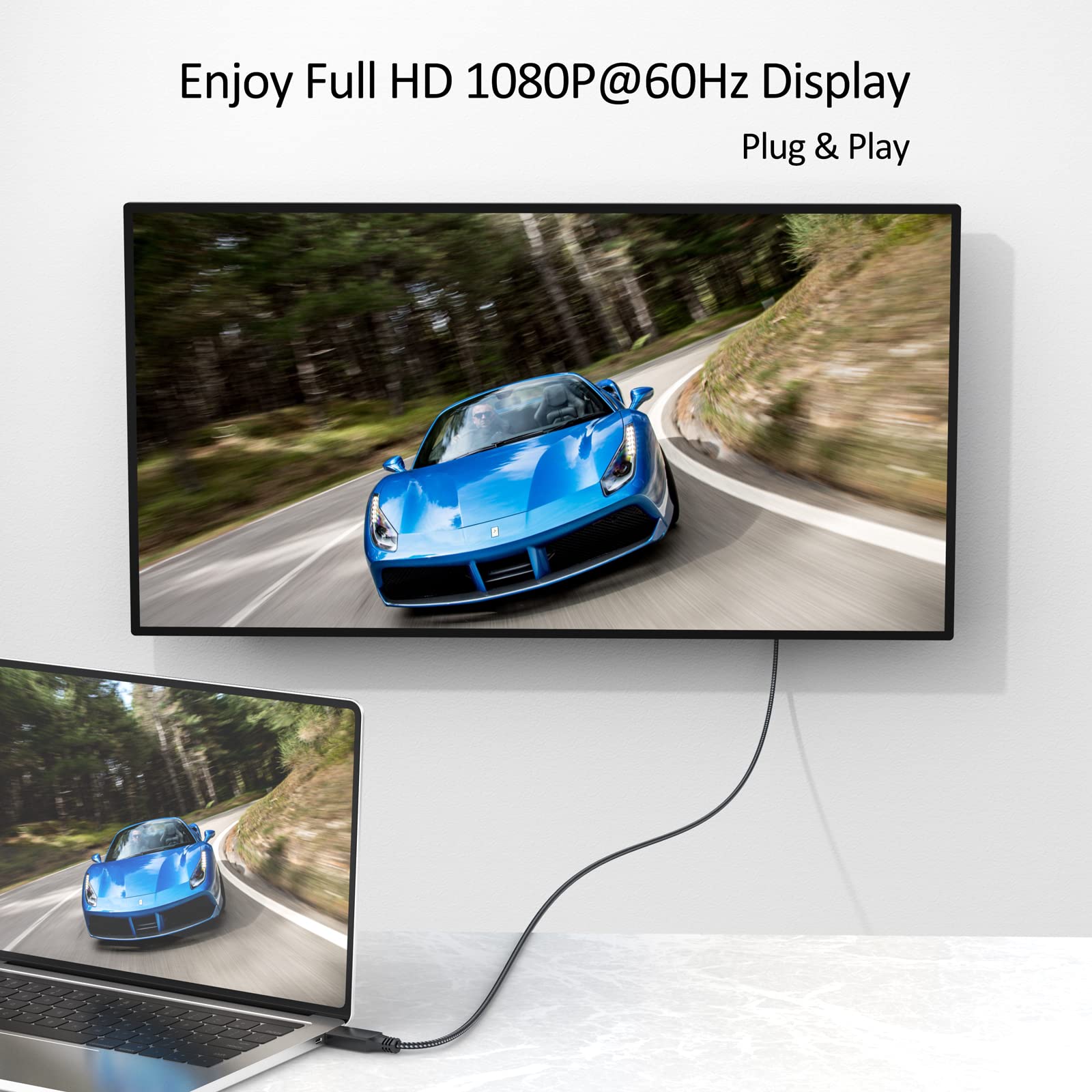 Dteedck Hdmi To Vga Cable 6Ft Male To Male Active Adapter Cord Gold Plated Connector Converter Connect Laptop Desktop To Monitor