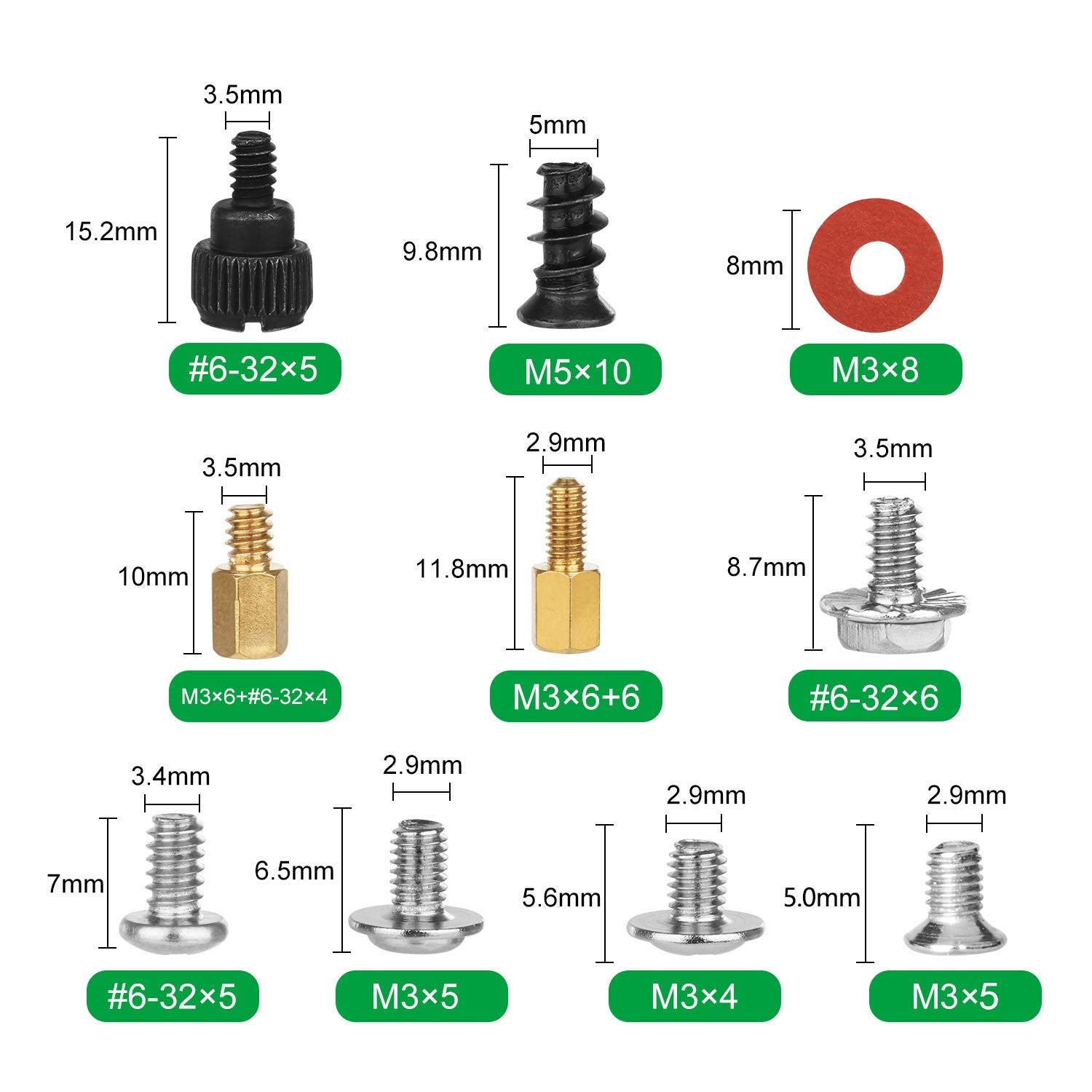 350Pcs Computer Screws Motherboard Standoffs Assortment Kit For Universal Motherboard   6 32 Male To M3 Female Standoffs For 2.5