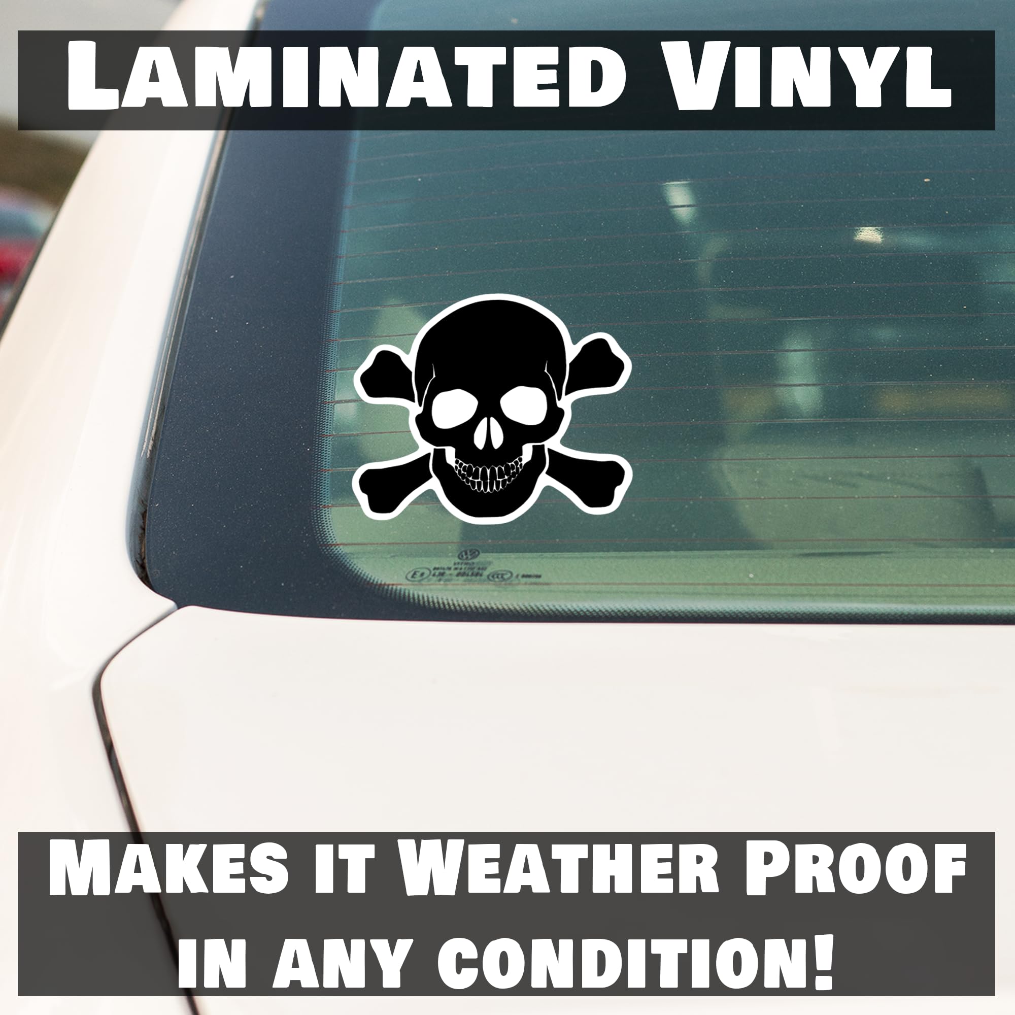 Skull And Cross Bones Vinyl Decal Sticker | Cars Trucks Vans Walls Laptops Cups | Black | 5.5 Inches | Kcd1277