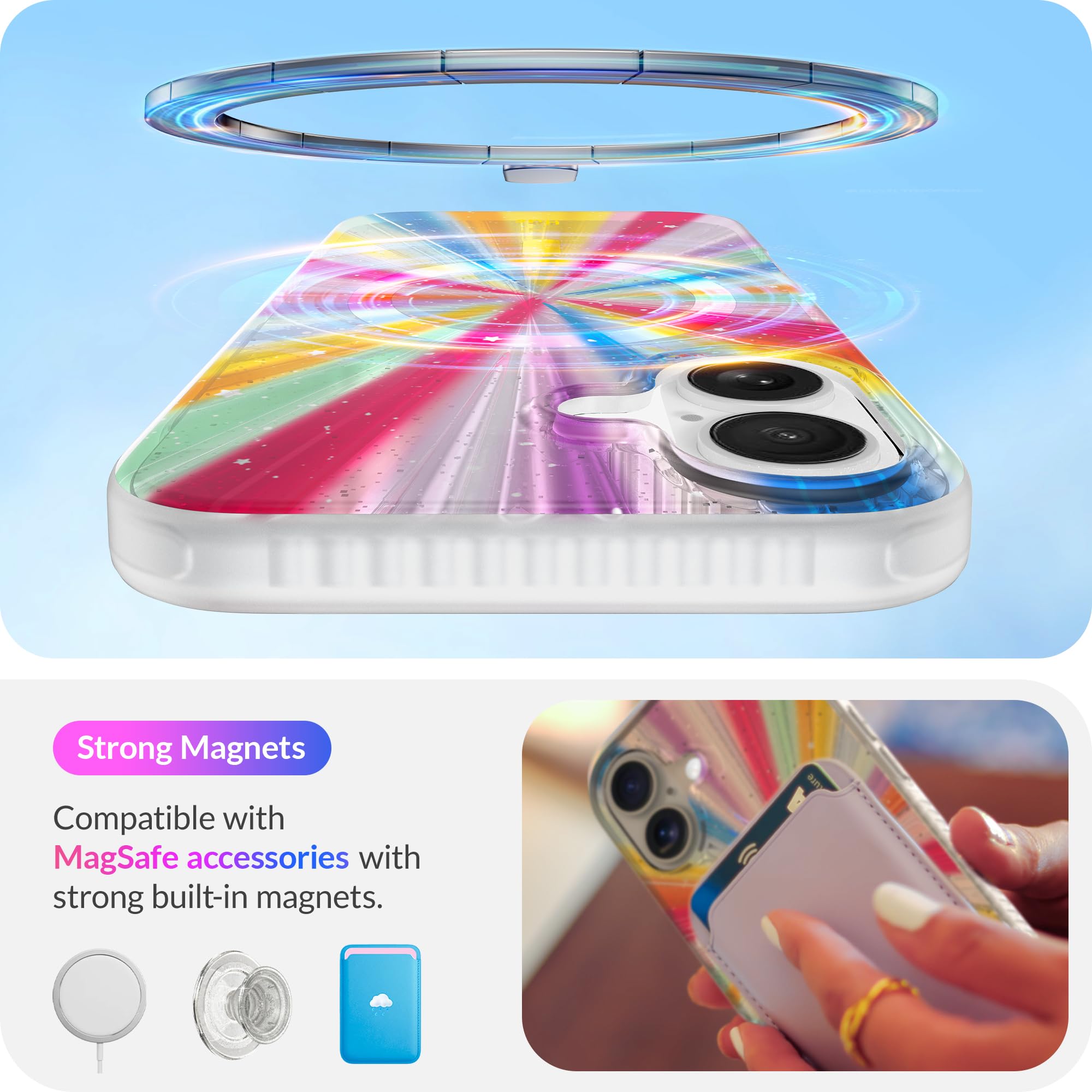 Lonli Hue   For Iphone 16 Case [Compatible With Magsafe]   Cosmic Portal Phone Case   [360 Shock Absorbent Bumper]   Cute, Uniqu