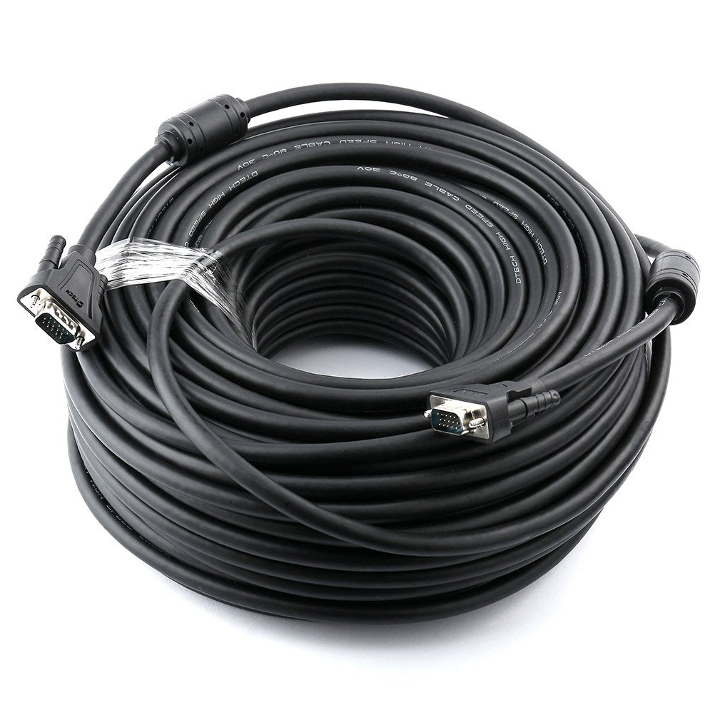 dtech heavy duty long 25 feet vga computer monitor... DTech Heavy Duty Male to Male VGA Cable 1080p High Resolution Copper B ...