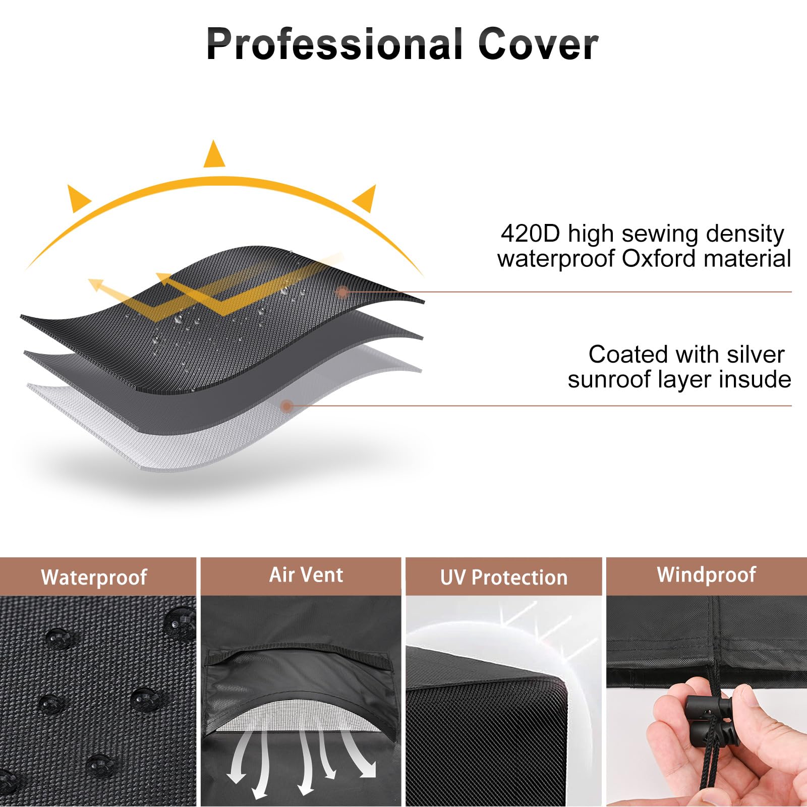 Mrrihand Central Air Conditioner Cover For Outside Units Waterproof Heavy Duty Ac Unit For Outdoor Large Ac Cover For Winter (38