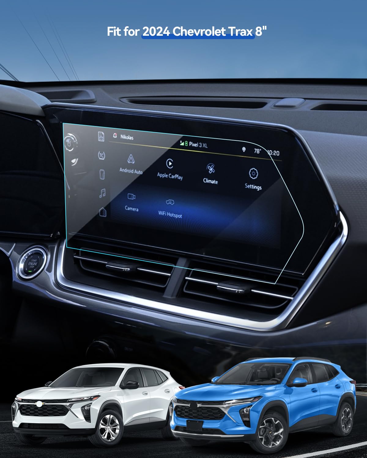 Lantu 2 Pack Trax Screen Protector For 2024 Chevrolet Trax Ls/1Rs Accessories 8'' Nano Navigation Protector Film For Chevy Trax