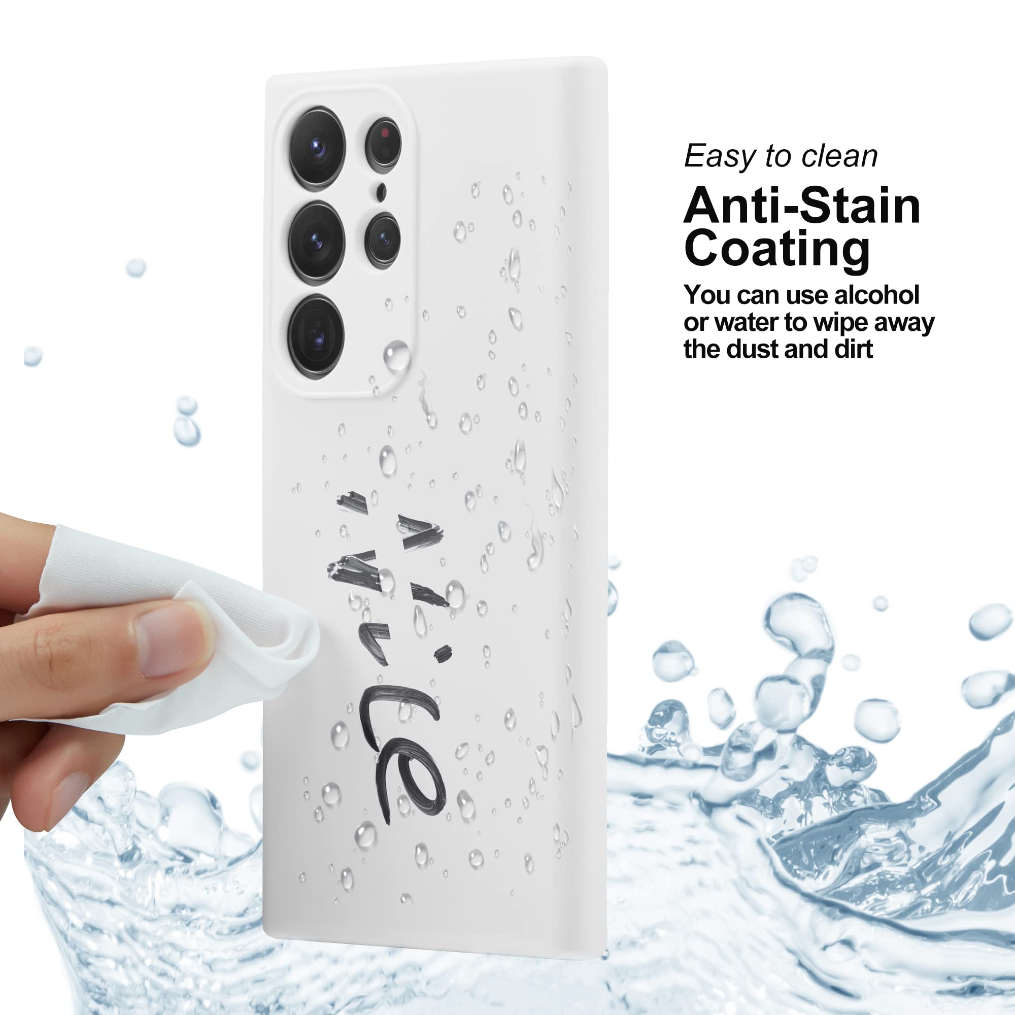 Varikke Compatible With Samsung Galaxy S23 Ultra Case Liquid Silicone, Skin Touch Gel Rubber Case With Soft Microfiber Lining, C