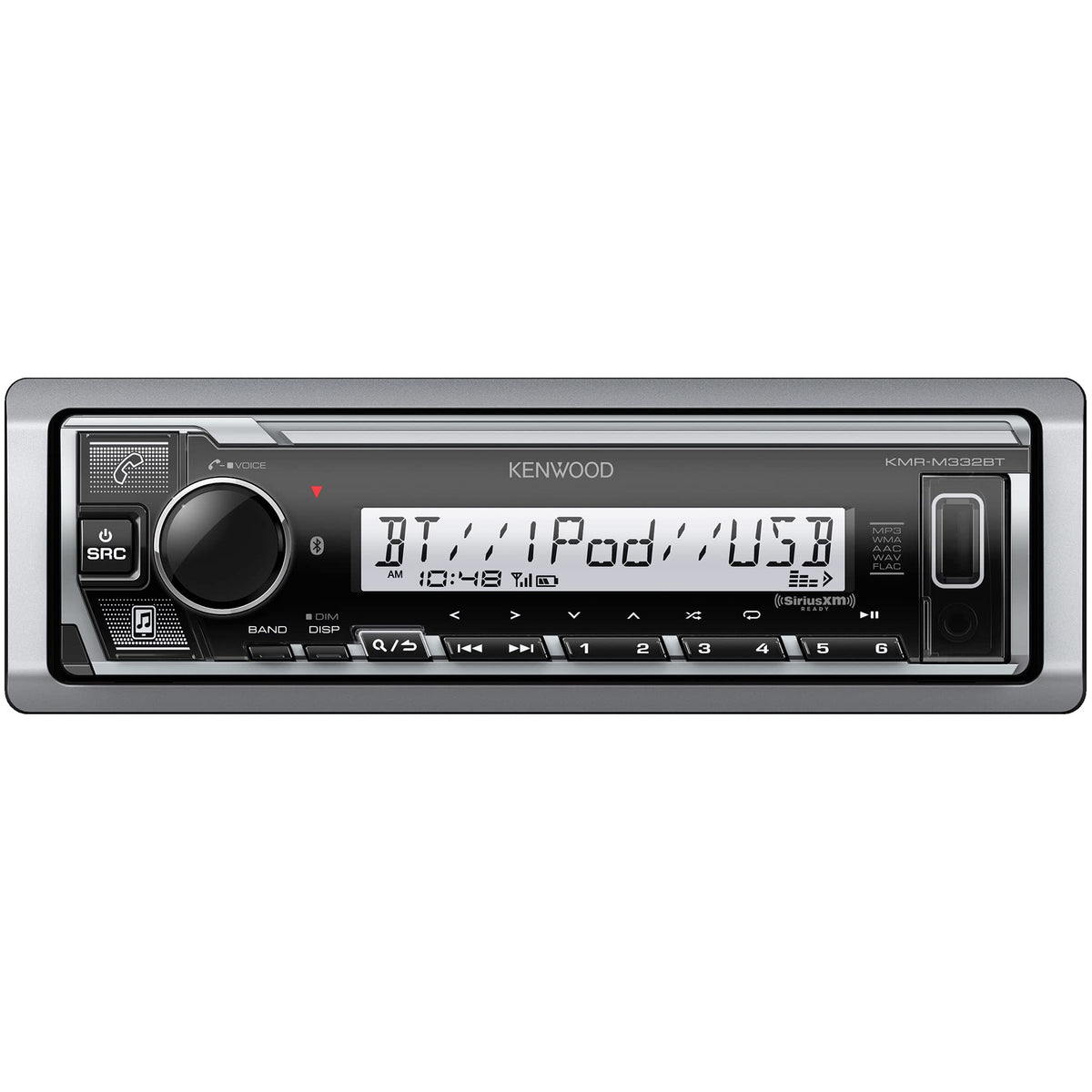 Kenwood Kmr M332Bt Car & Marine Stereo   Single Din, Bluetooth Audio, Usb Mp3, Aux In, Am Fm Radio Siriusxm Ready, Weatherproof,
