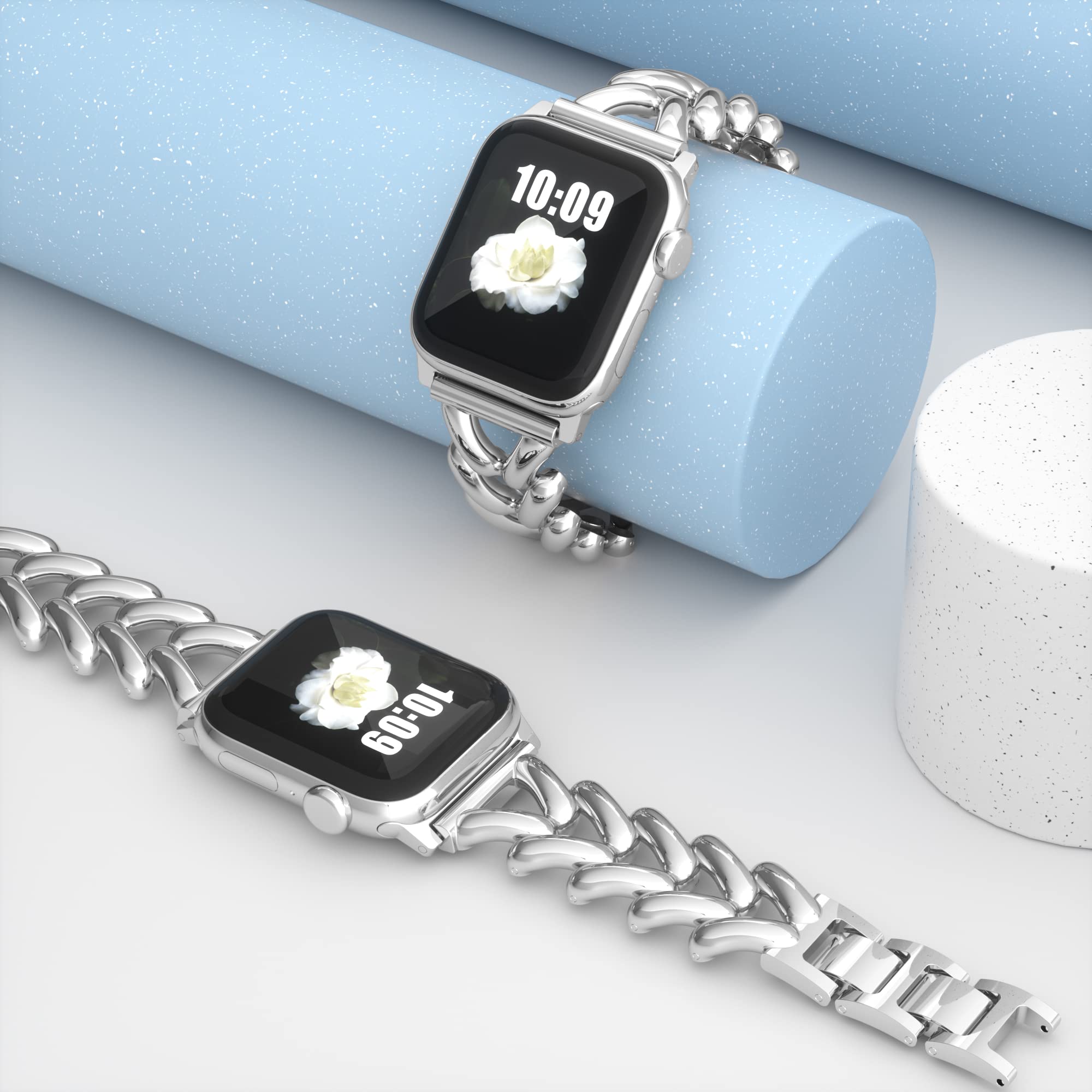 Yncamoo Slim Band Compatible With Apple Watch 38Mm 40Mm 41Mm 42Mm 44Mm 45Mm Se Series 9 8 7 6 5 4 3 2 1, Women Adjustable Replac