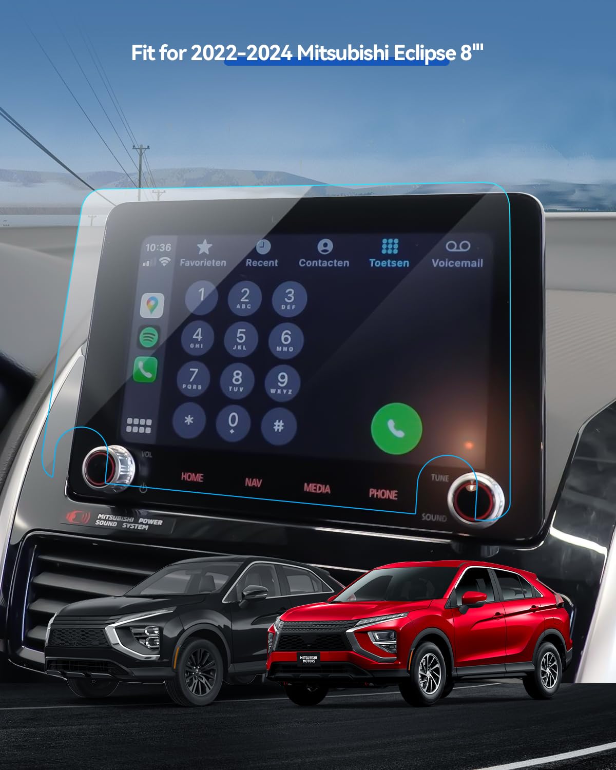 Lantu Car Screen Protector For 2022 2023 2024 Mitsubishi Eclipse Cross (Se, Sel, Le, Ralliart) Accessories Navigation Touchscree