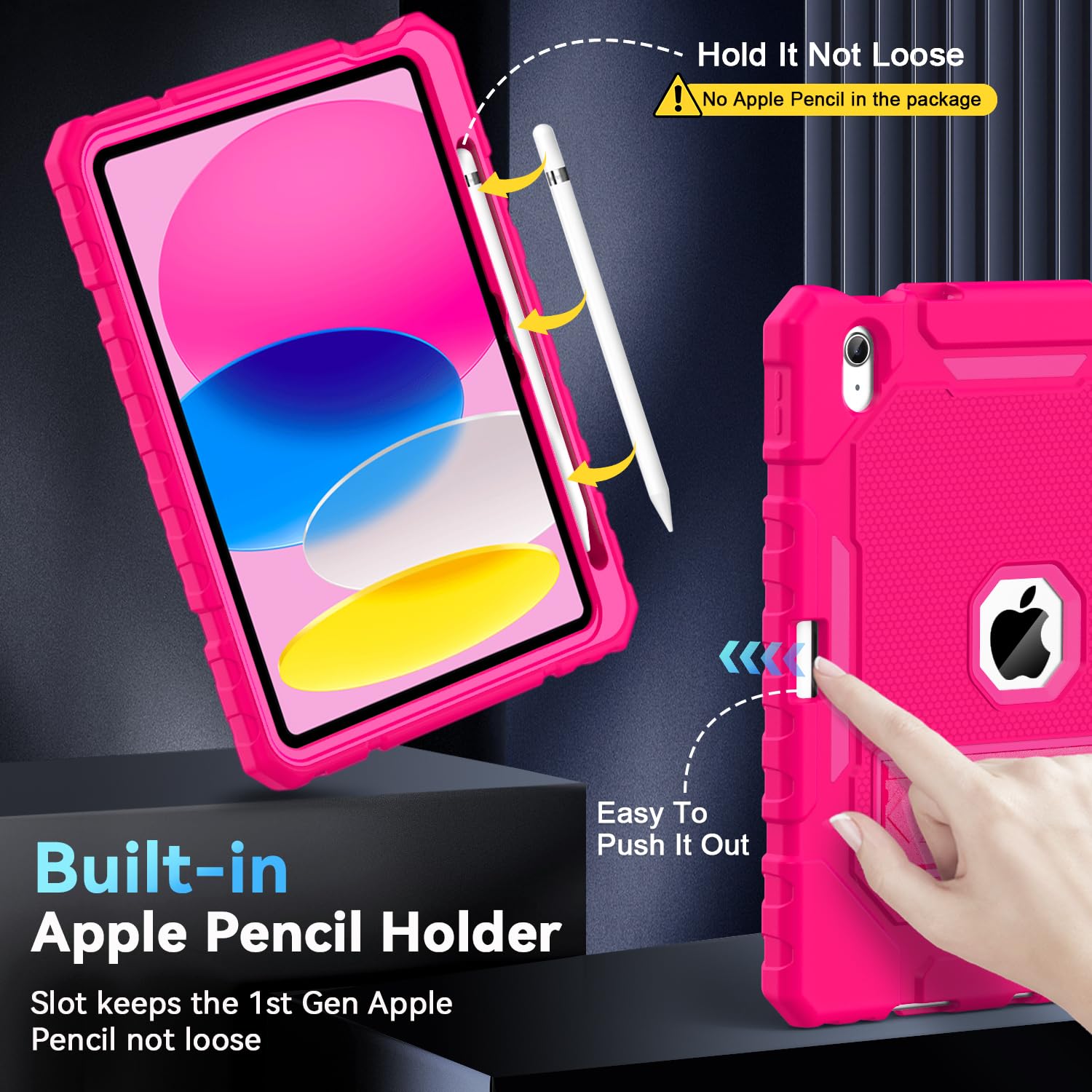 Grifobes Case For Ipad 10Th Generation 2022(10.9 Inch), Heavy Duty Military Grade Shockproof Rugged 10.9'' Cover With Built In S