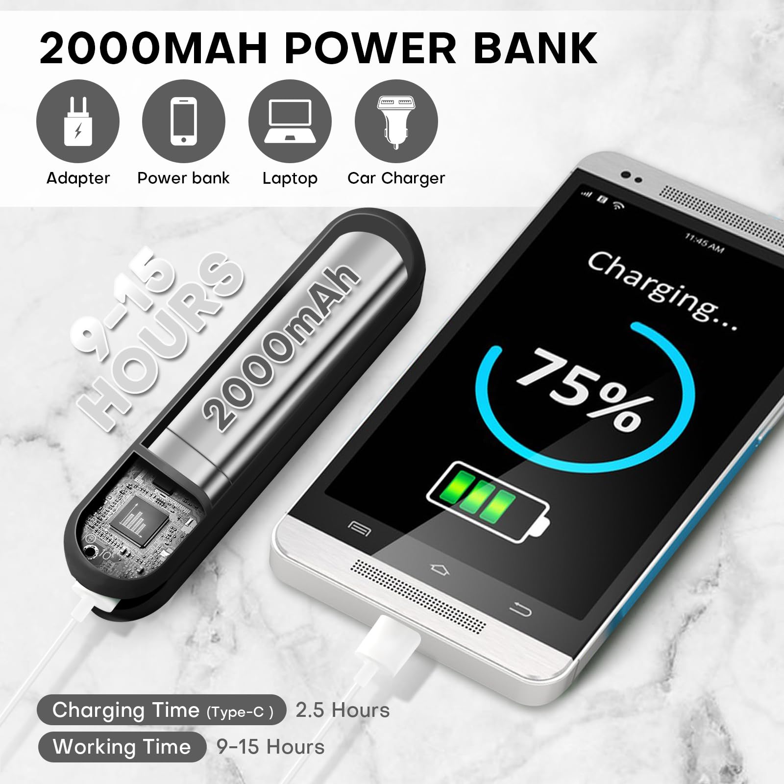 Nezylaf Handheld Mini Fan,Portable Small Pocket Fan,Rechargeable Personal Fan With Power Bank 2000Mah, Travel Essentials For Wom