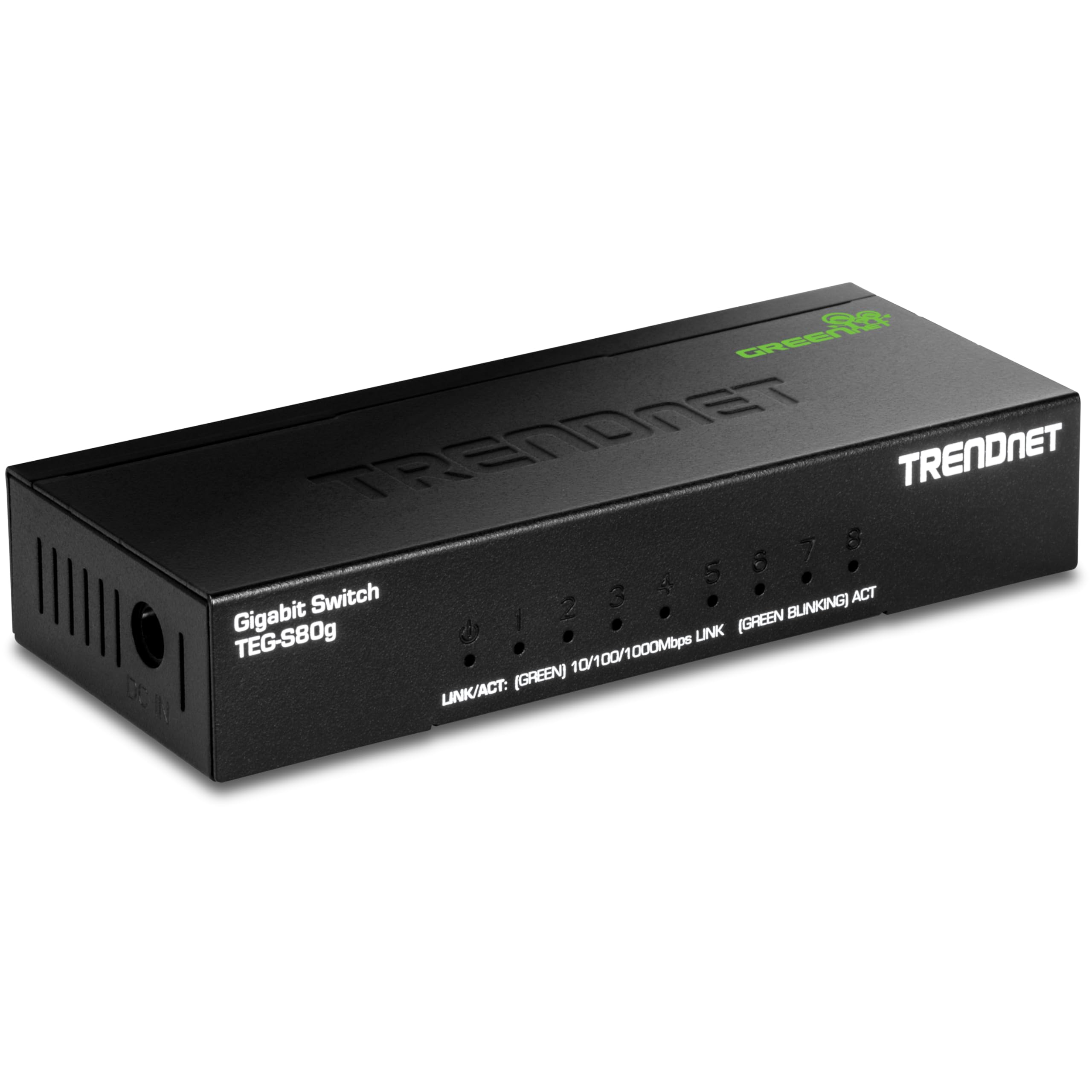 TRENDnet 8-Port Mini Gigabit Switch, TEG-S80g, GREENnet Technology, NDAA + TAA Compliant, Desktop Metal Ethernet Network Switch,