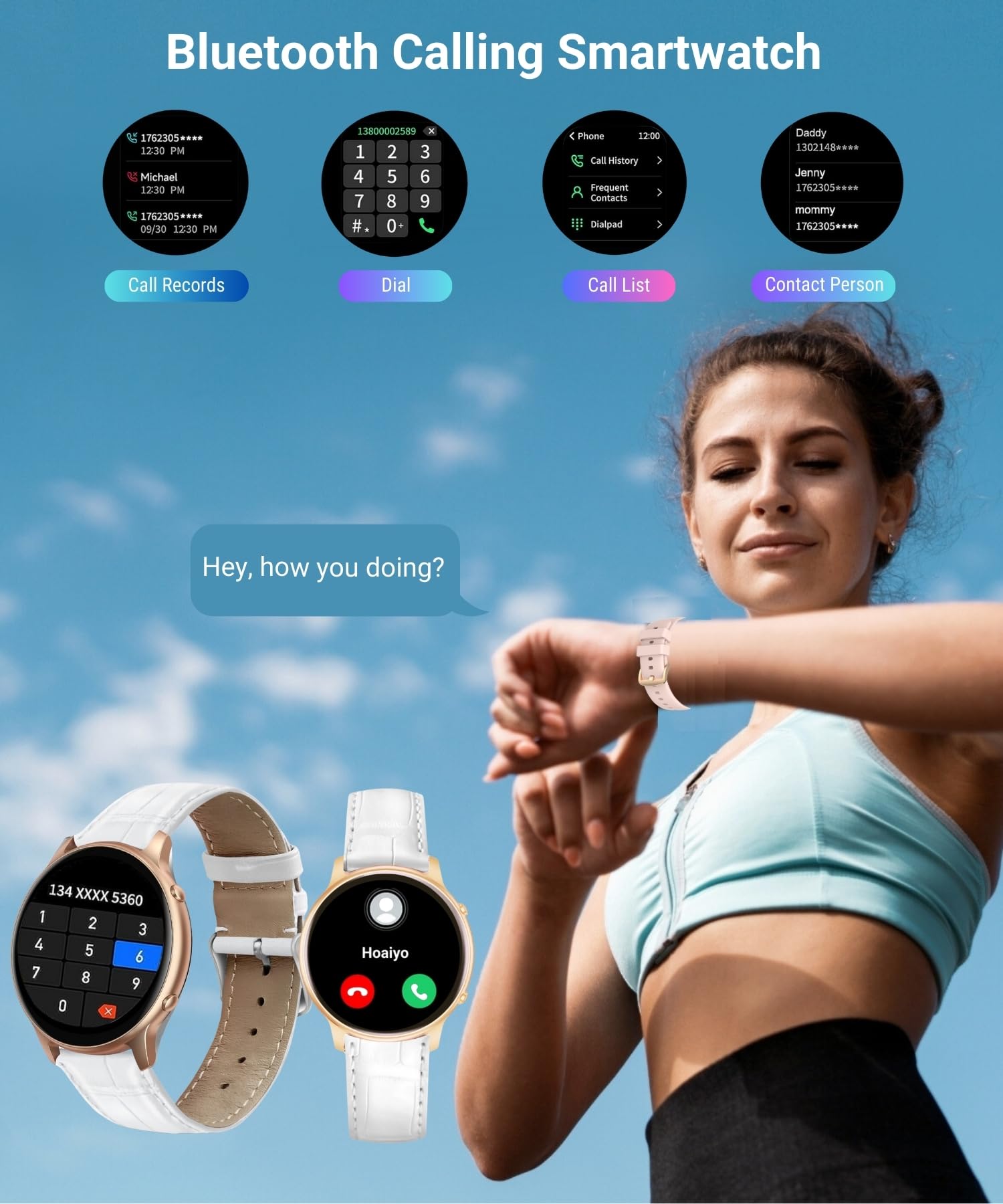 Hoaiyo Smart Watches For Women (Call Receive/Dial), 1.32 Smartwatch With Heart Rate Sleep Calories Counter, Ip68 Waterproof Fitn