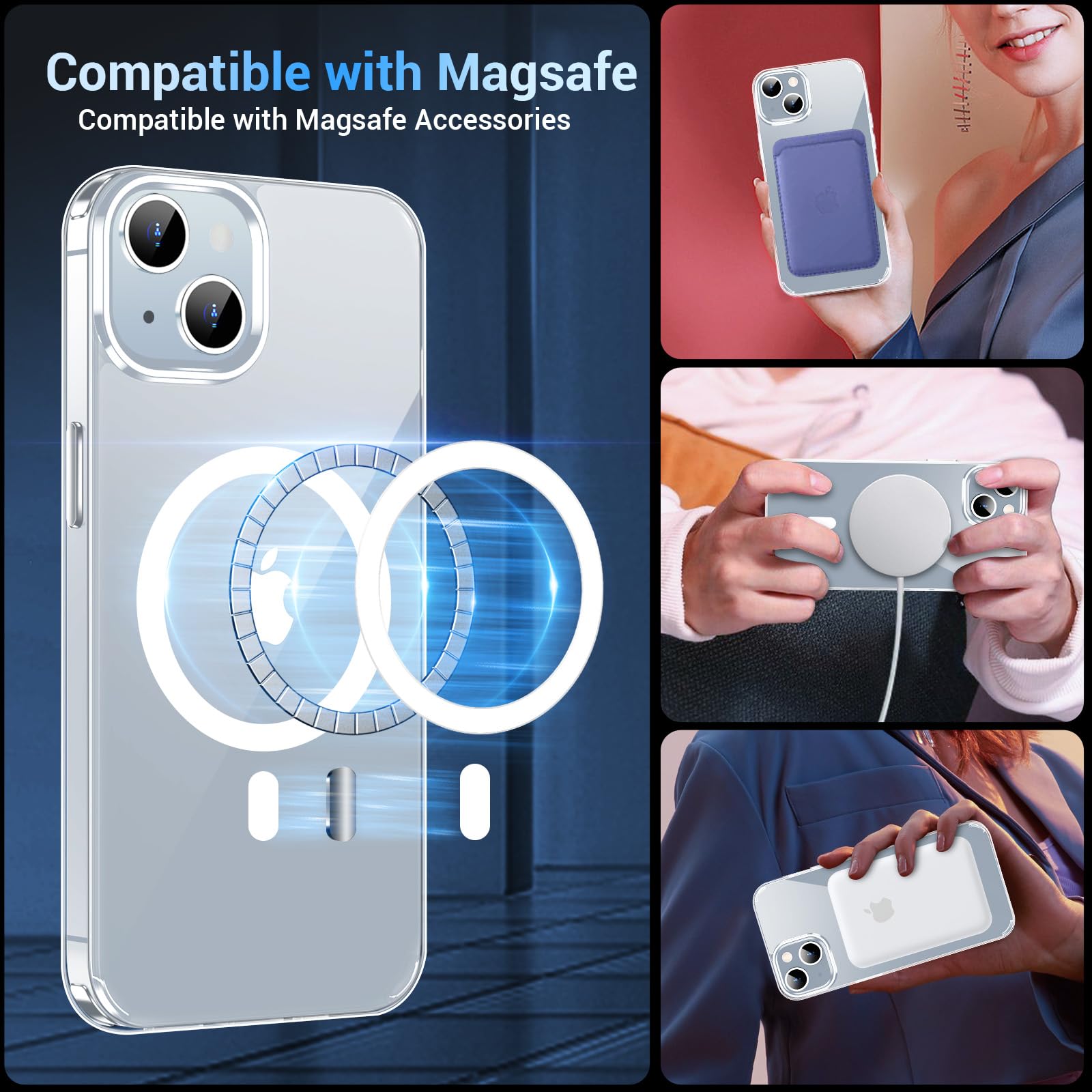 Jaroco For Iphone 15 Case Magnetic Case[Compatible With Magsafe][Anti Yellowing][Non Stick Fingerprints][Ultra Thin][Shockproof]