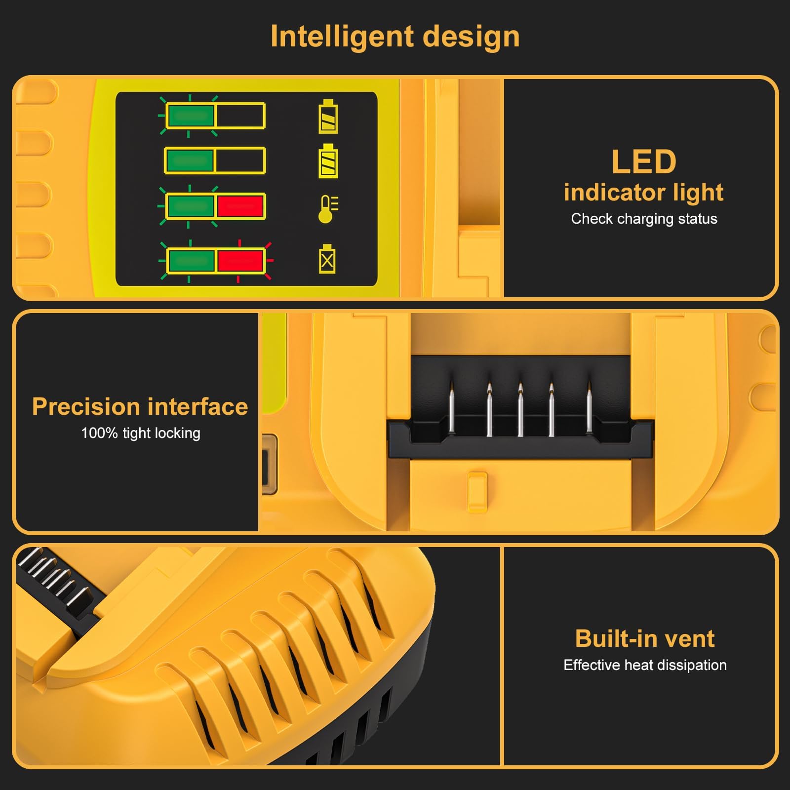 Dcb118 For Dewalt Battery Charger, Replace For Dewalt 20V Max And 60V Max Rapid Charge, Compatible With All 20V Max* And 60V Max