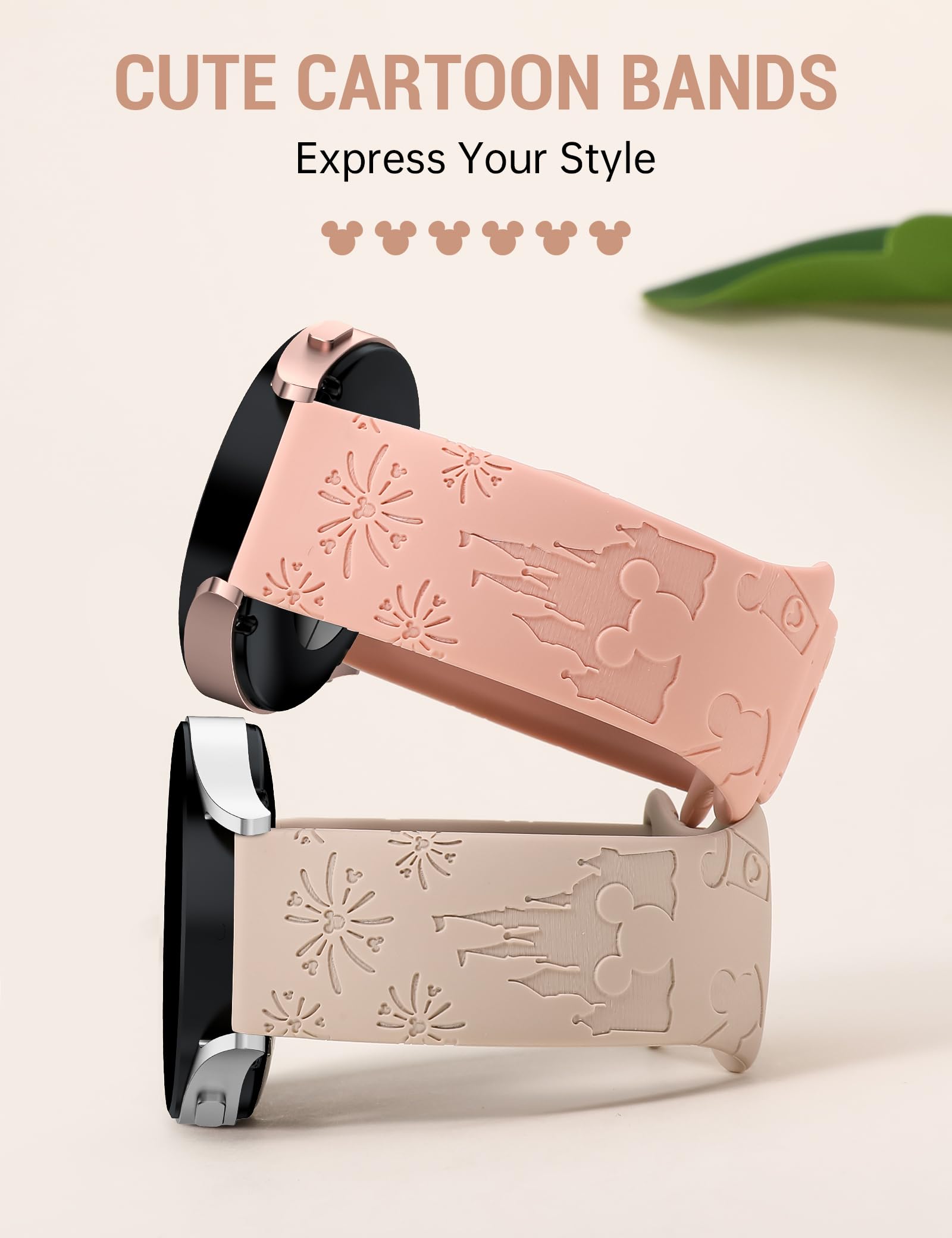 Beexi 4 Packs Cartoon Engraved Bands Compatible With Samsung Galaxy Watch 6/5/4/Active 2 40Mm 44Mm/Watch 5 Pro 45Mm/Watch 6 Clas