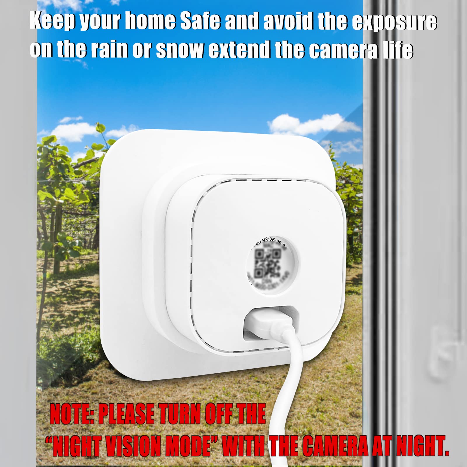 2 Pack Window Mount Compatible With Blink Mini Indoor,Adhesive Camera Wall Holder From Inside Single Pane Glass Windows/Doors For Outside Security Monitoring,White