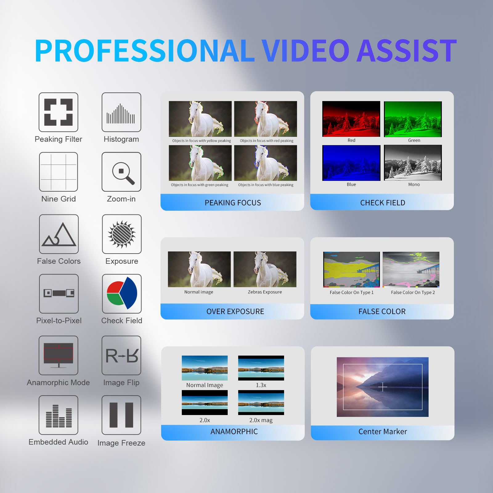 Feelworld Fw759 Camera Monitor 7    Hd 1280X800 Field Video Lcd Ips Screen 1200:1 High Contrast Ratio For Steady Cam, Dslr Rig,