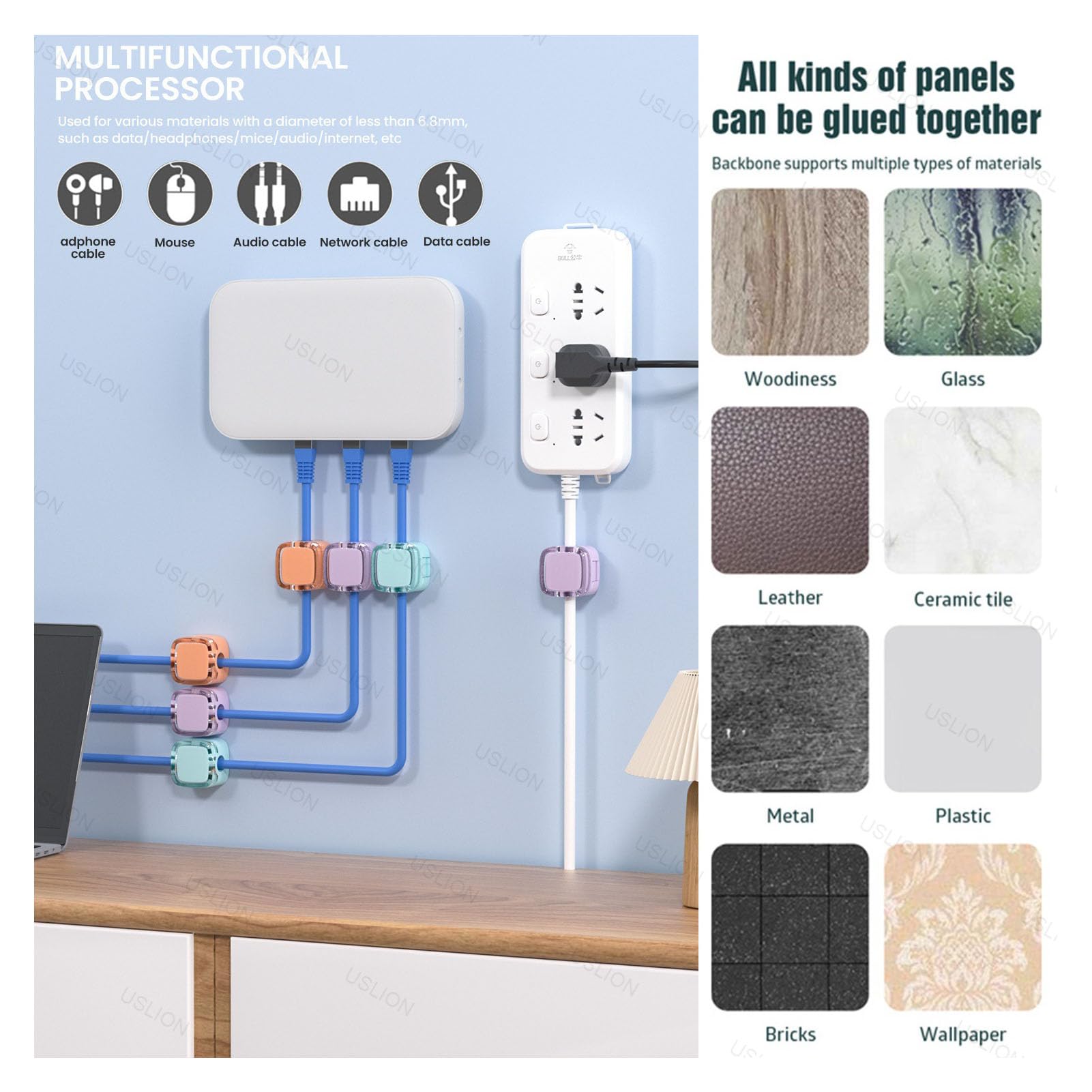IFNOW Magnetic Cord Holder Cable Organizer Self Adhesive Silicone Purple 6 Pack