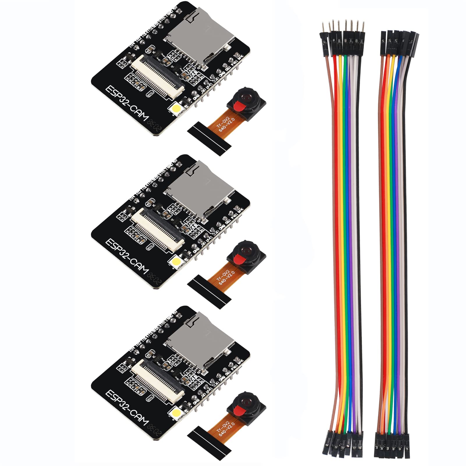 3Pcs Esp32 Cam Camera Module Esp32 Cam Wifi Bluetooth Development Board Esp32 Wireless Ov2640 Camera Module With Jumper Wire