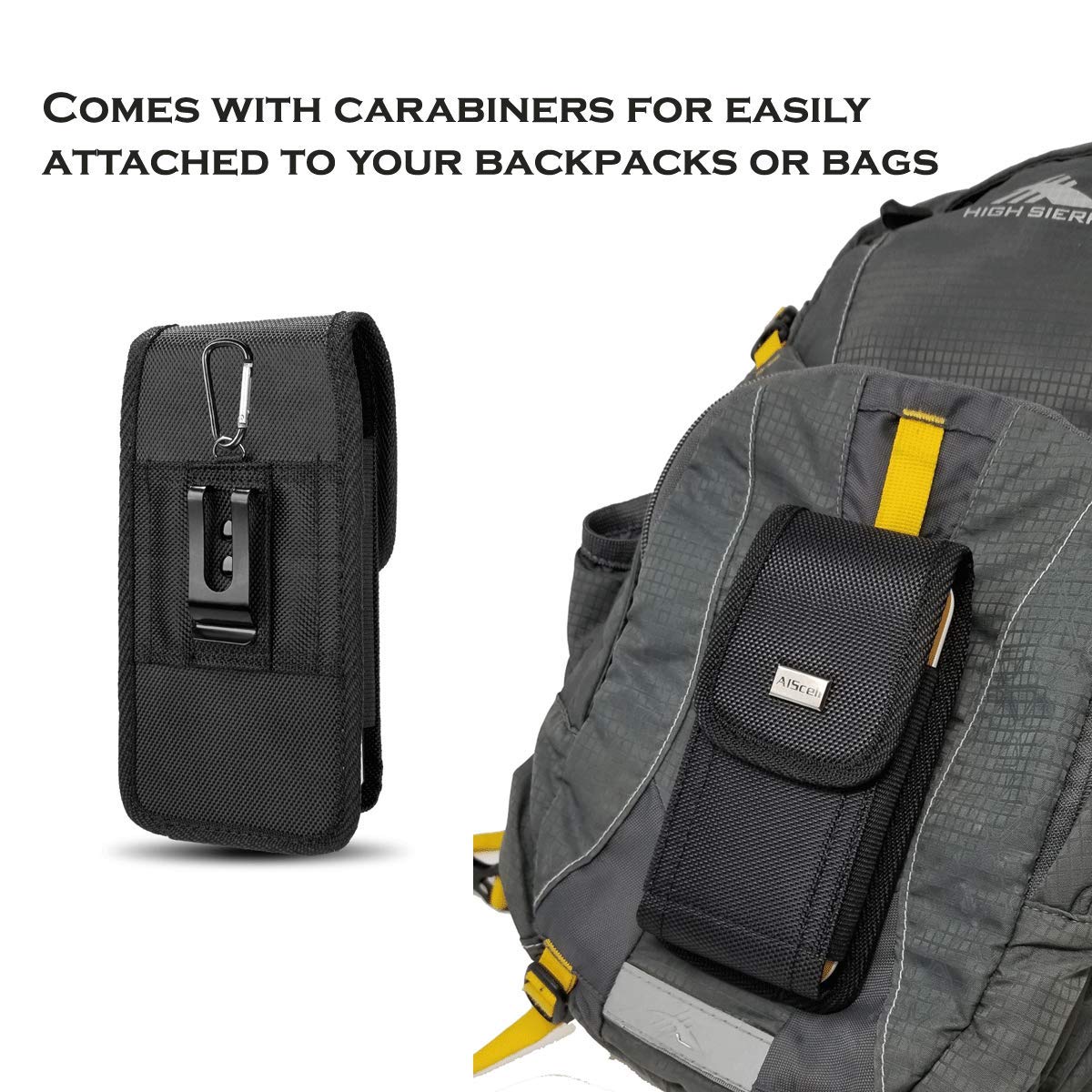 Aiscell Holster Belt Case Rugged Nylon Pouch For Iphone 16 Pro Max,16 Plus,15 Pro Max, 15 Plus,14 Plus,14 Pro Max,13 Pro Max,12