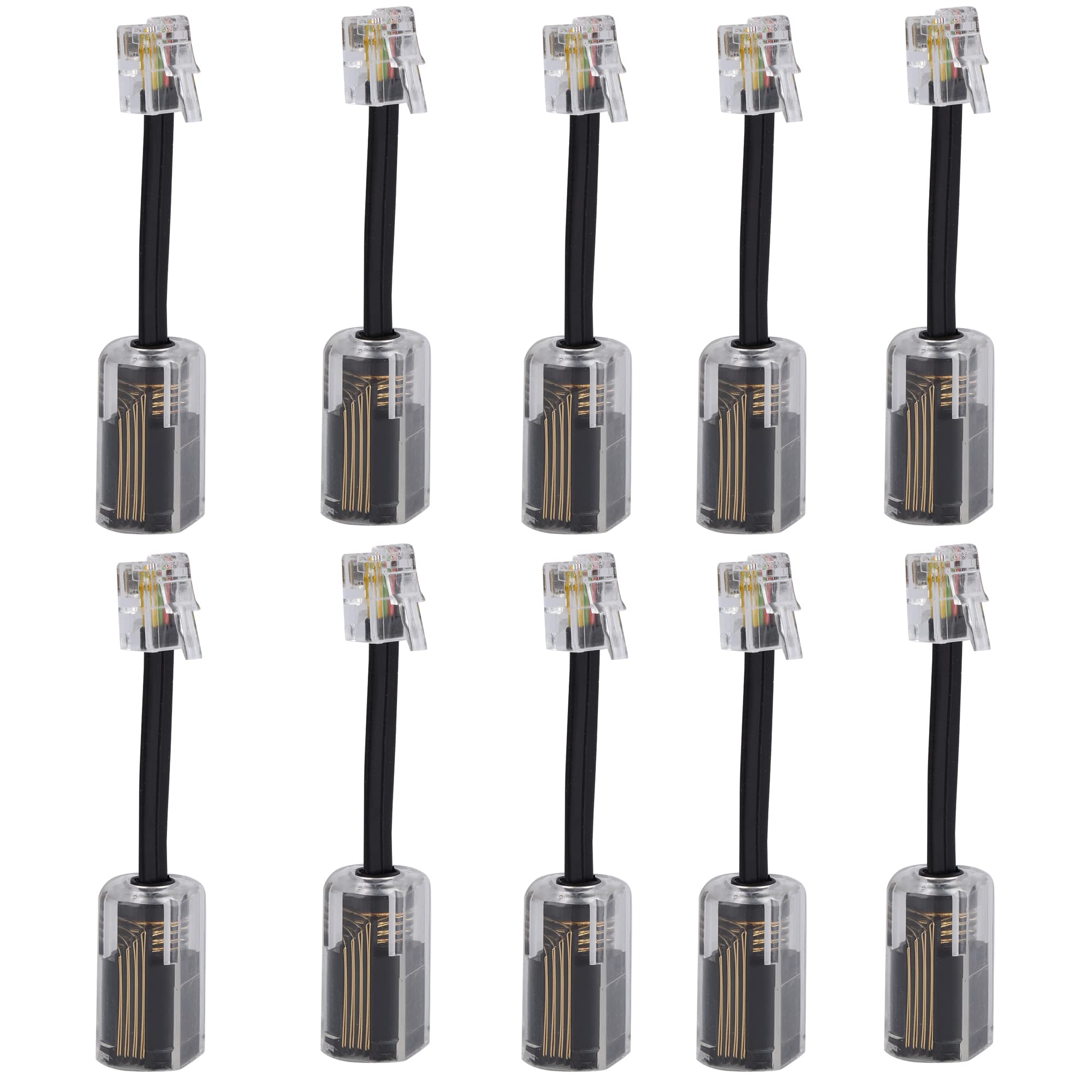 Telephone Cord Detangler, Anti Tangle Telephone Handset Cable 360 Degree Rotating Landline Swivel Cord Untangler Black (10)