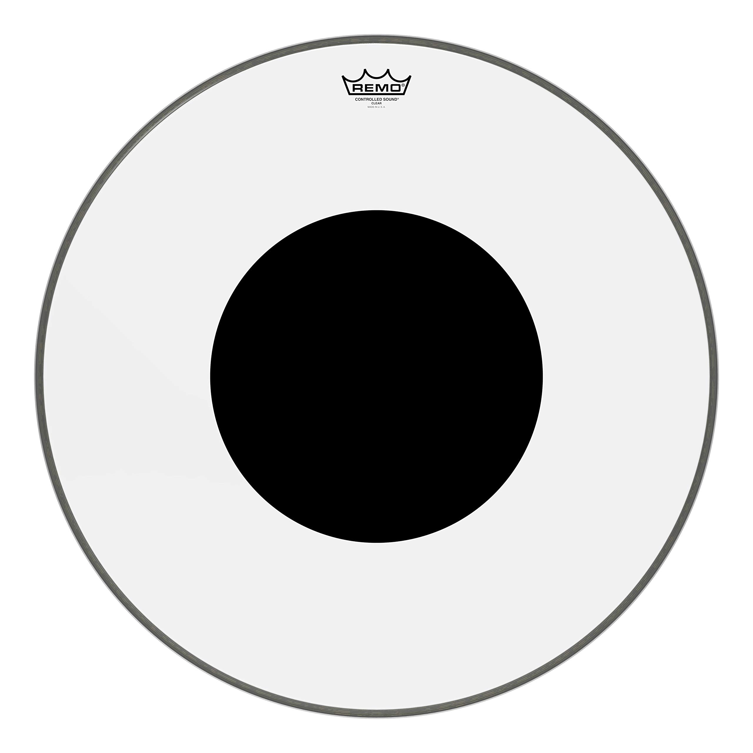 Remo Bass, Controlled Sound, Clear, 26'' Diameter, Black Dot(Tm) On Top