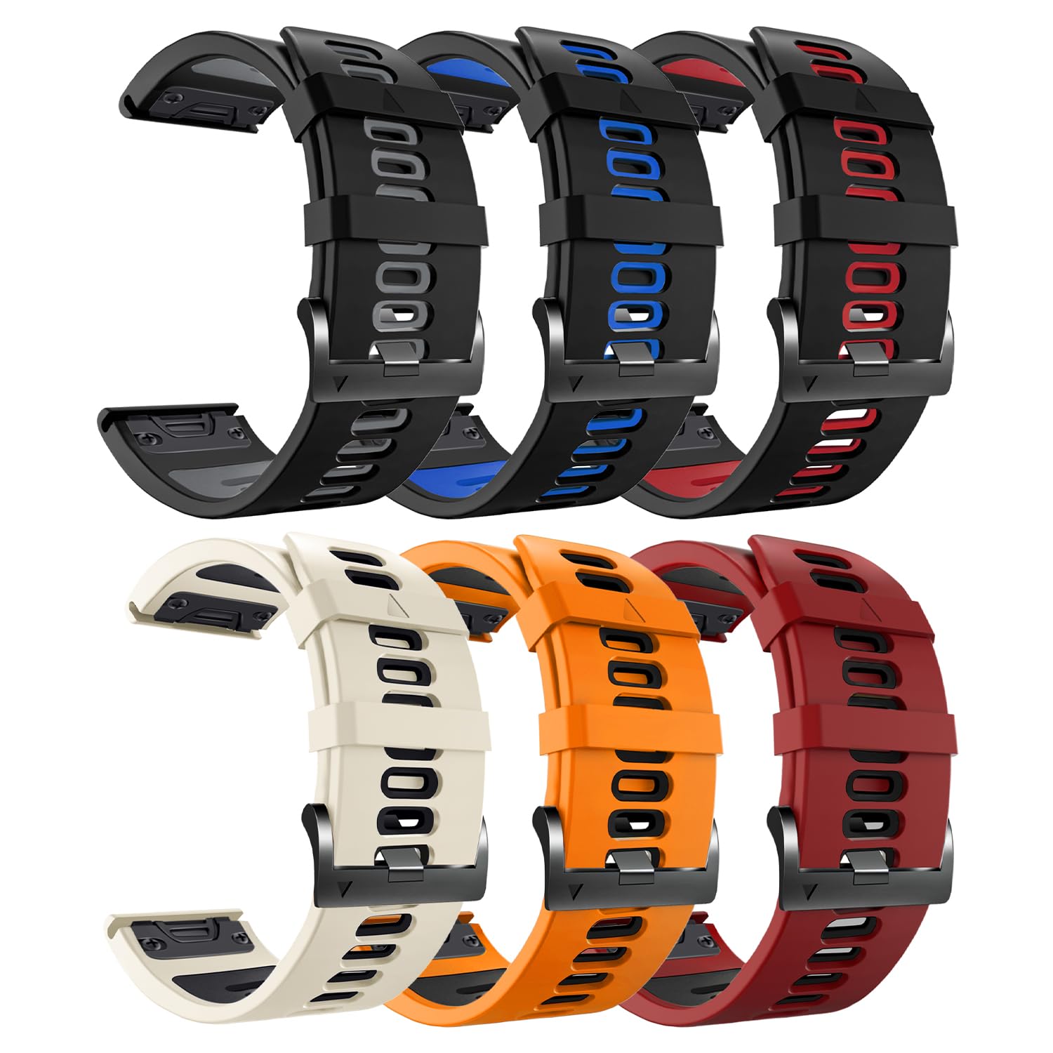 Zpjpplx Compatible With Garmin Fenix 6/Fenix 6 Pro Silicone Wrist Strap,22Mm Quickfit Watch Band For Garmin Fenix 7/Fenix 7 Pro/