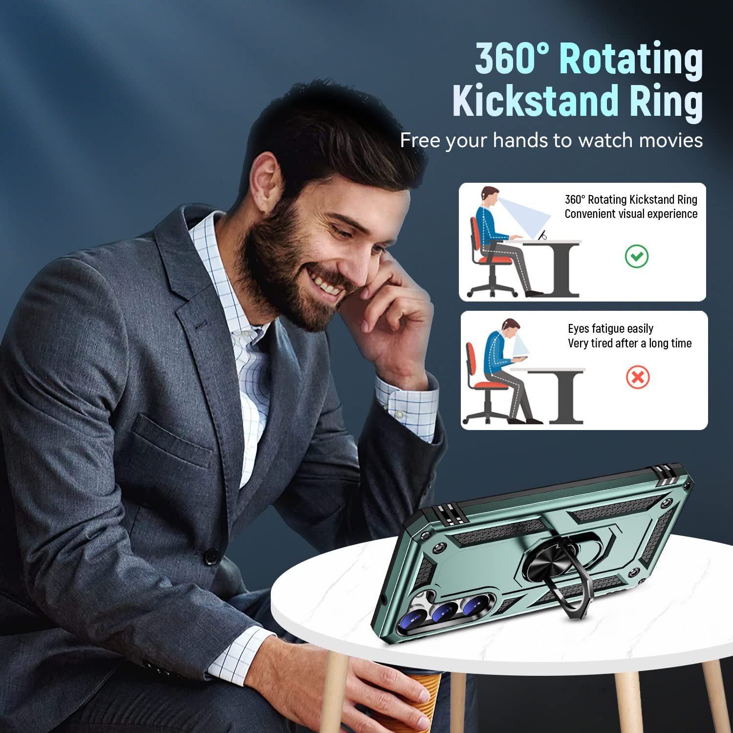 Zoeii S23 5G Case, Samsung S23 Case,Military Grade Drop Proof Protection Rugged Protective S23 Phone Cover, With Kickstand, Shoc