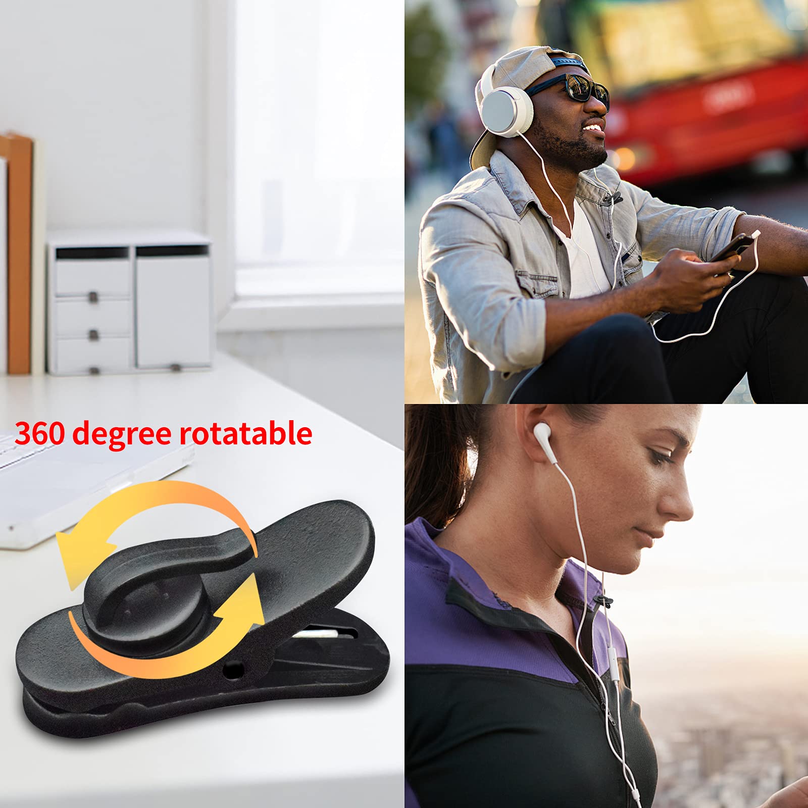 Lapel Mic Clip On Shirt Microphone Metal Tie And Plastic Wire Clips For Recording Video (20 Pcs)