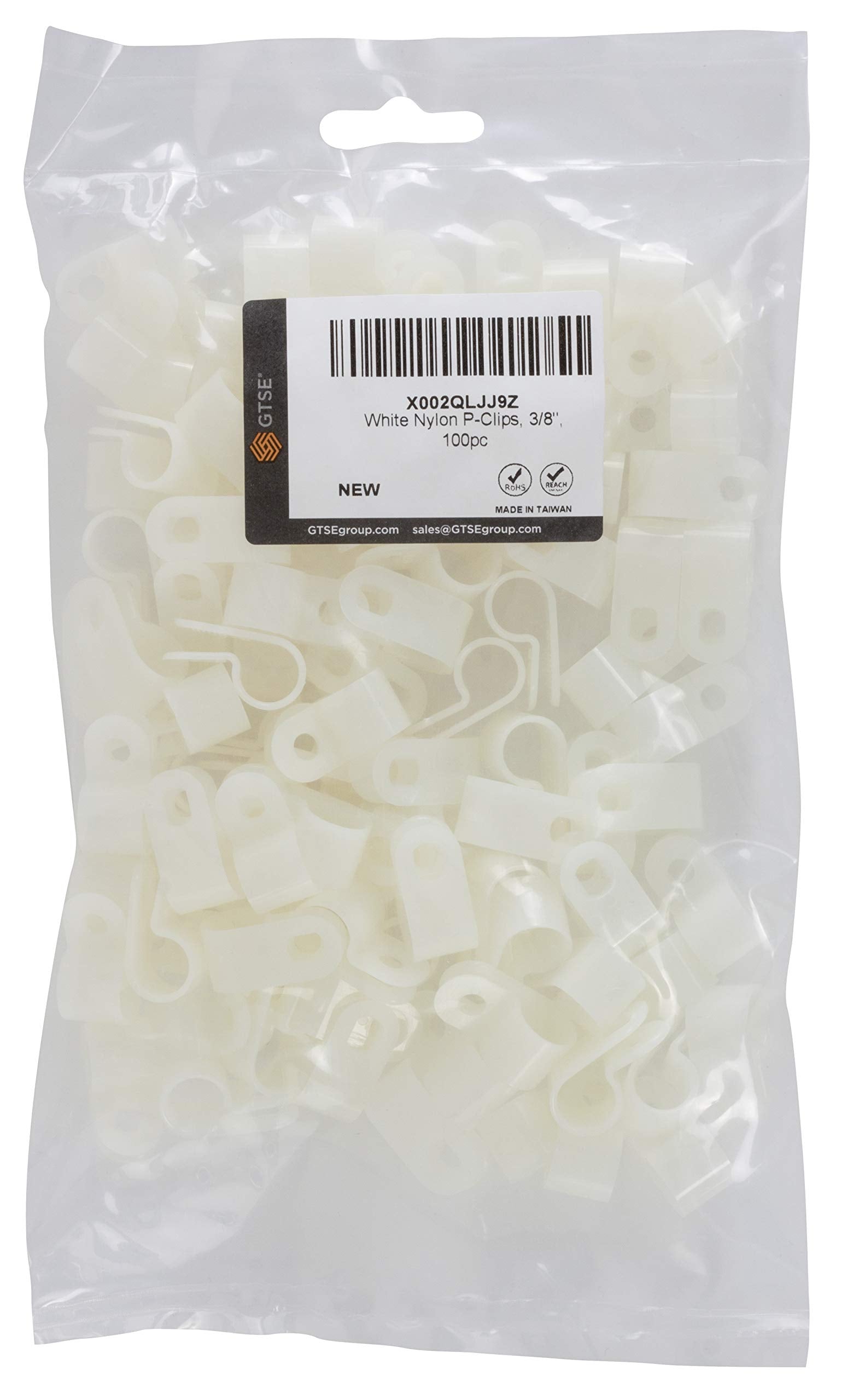 Gtse White Nylon Plastic Cable Clamps, 3/8'' Screw Mounts For Cable, Rope, Tube Management, 100 Pack