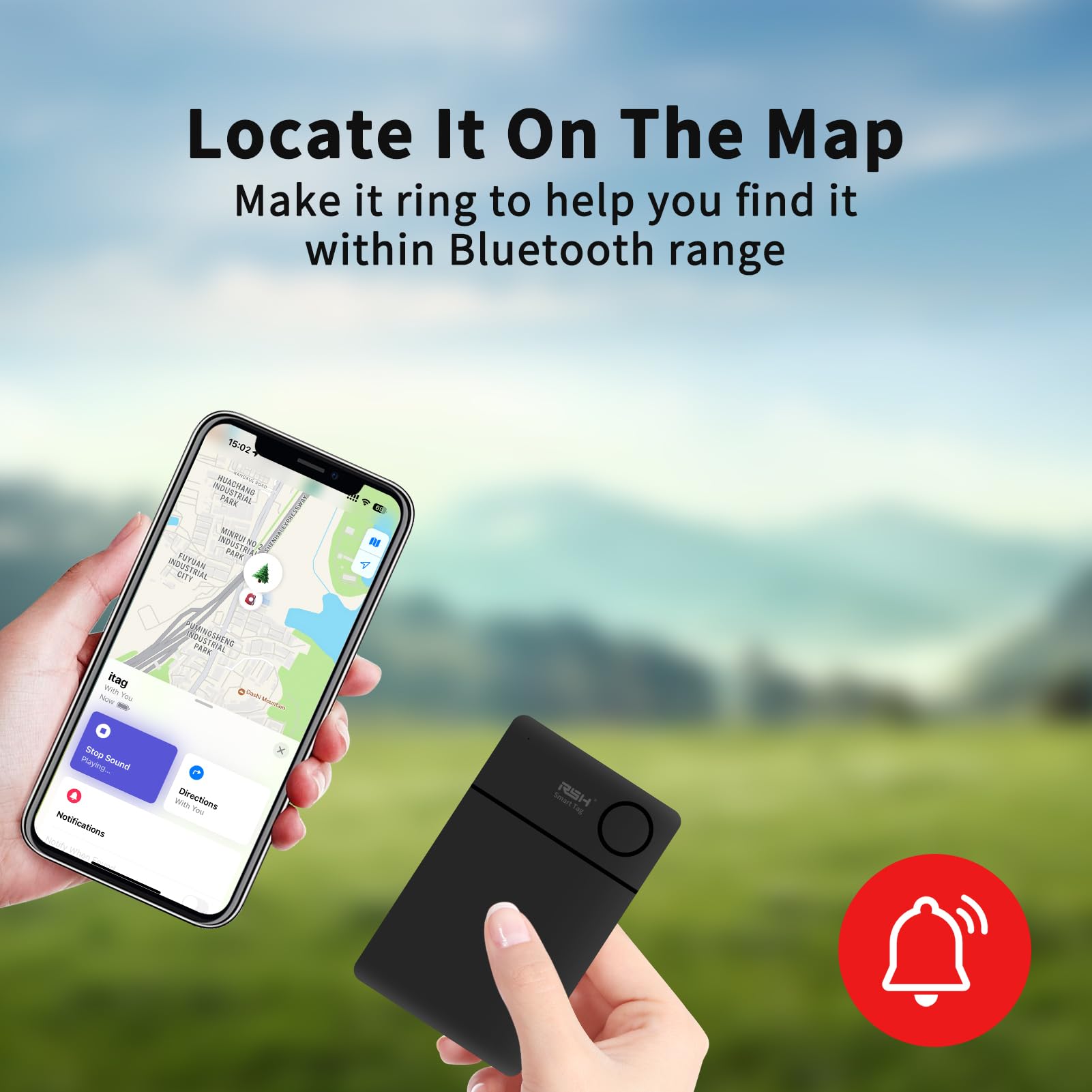 Rsh Wallet Tracker Card Rechargeable Key Finder Luggage Tracker Item Locator Work With Apple Find My,Smart Bluetooth Tracker For