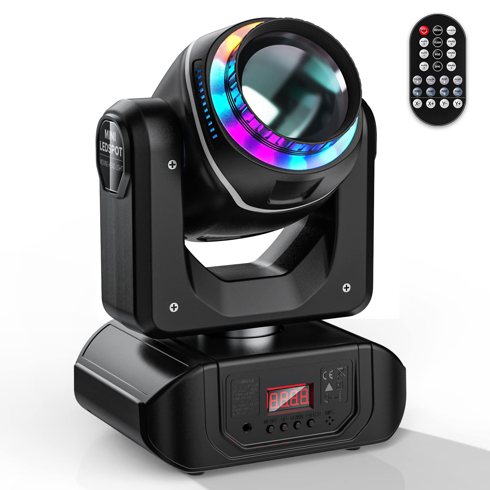 Uking 80W Led Moving Head Light Rotating 18 Facet Prism Dj Lighting Stage Lights With 10 Gobos And 7 Colors Beam Spotlight By D